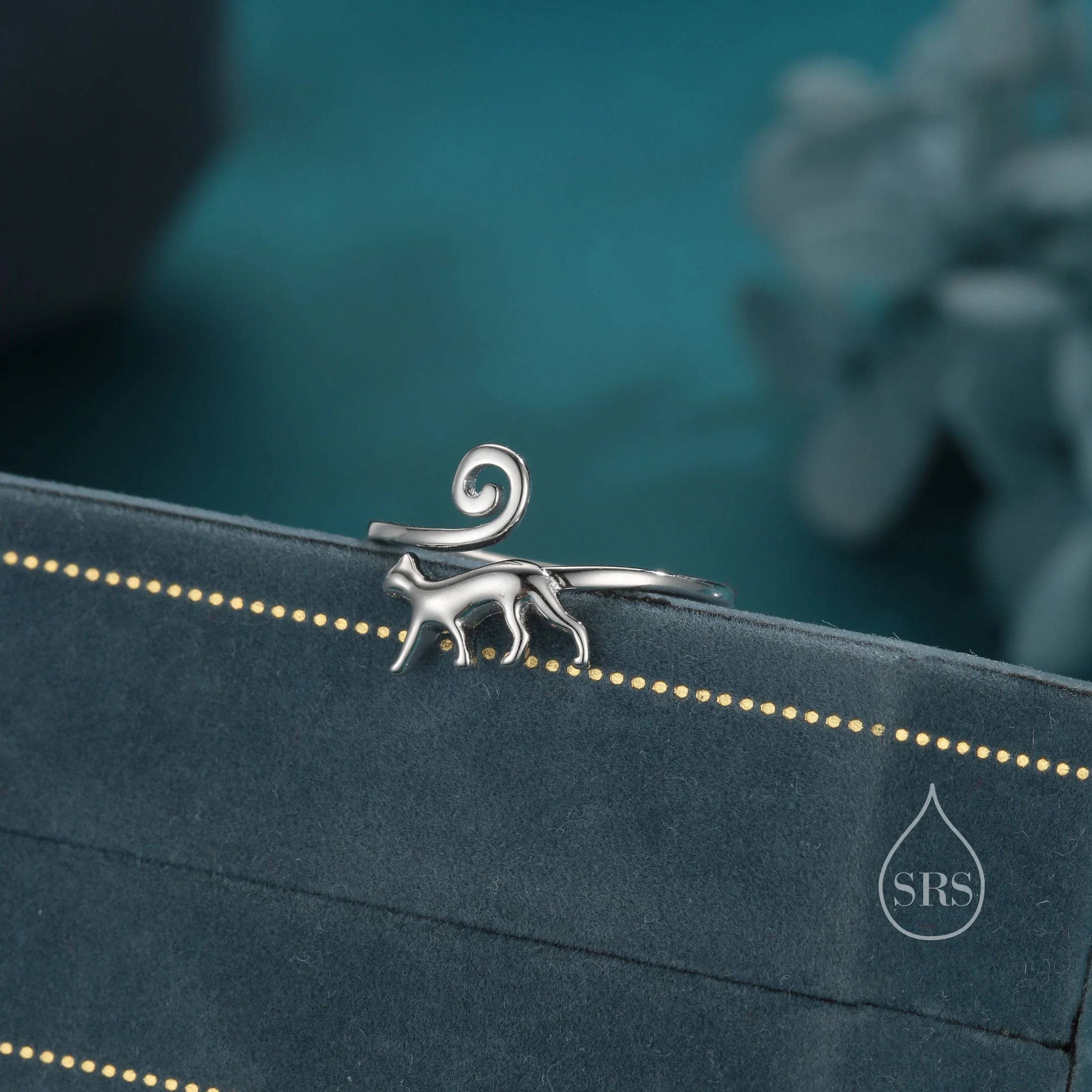 Sterling Silver Cat Ring, Adjustable Sized Ring, Open Ring, Stacking Rings - Image 5