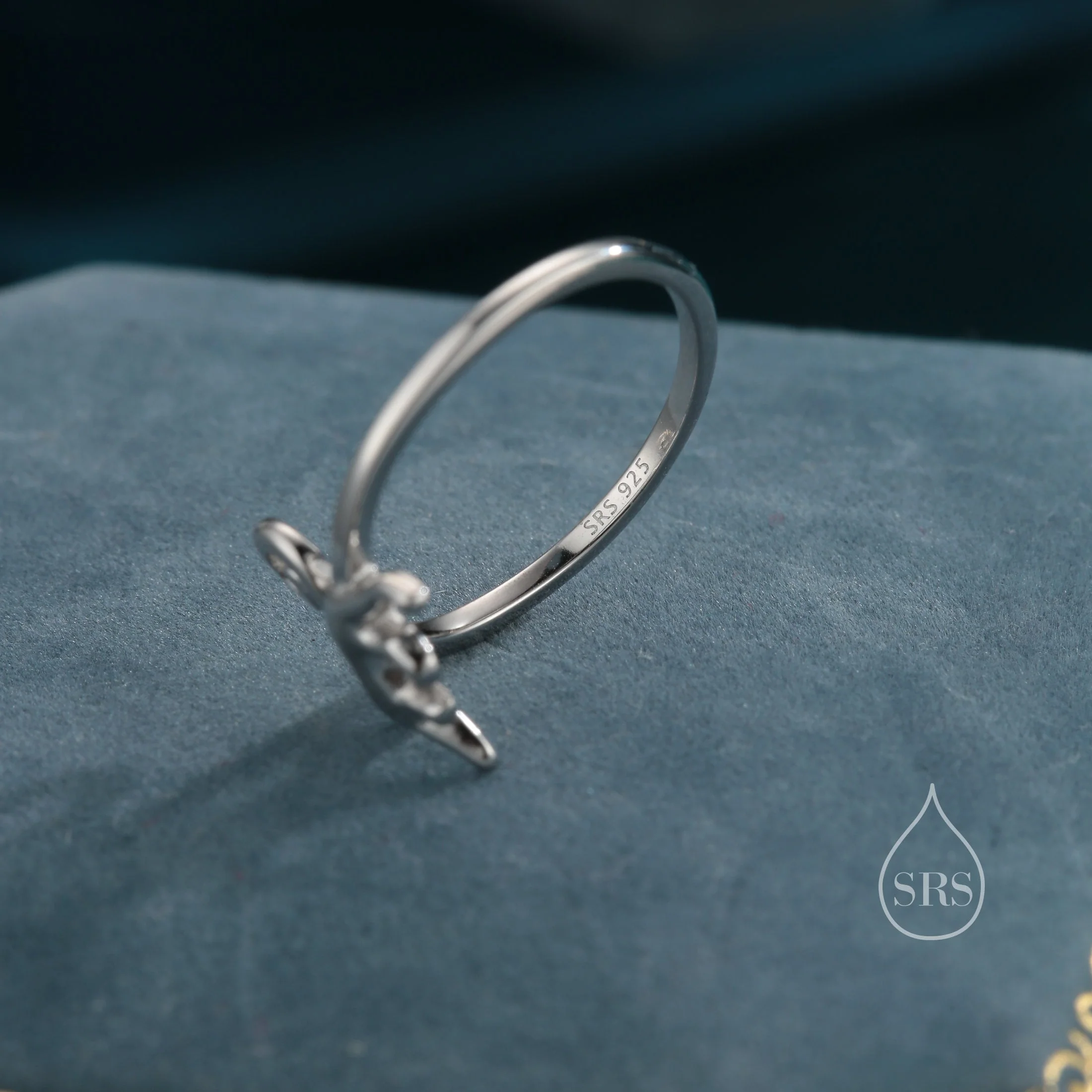 Sterling Silver Cat Ring, Adjustable Sized Ring, Open Ring, Stacking Rings - Image 6