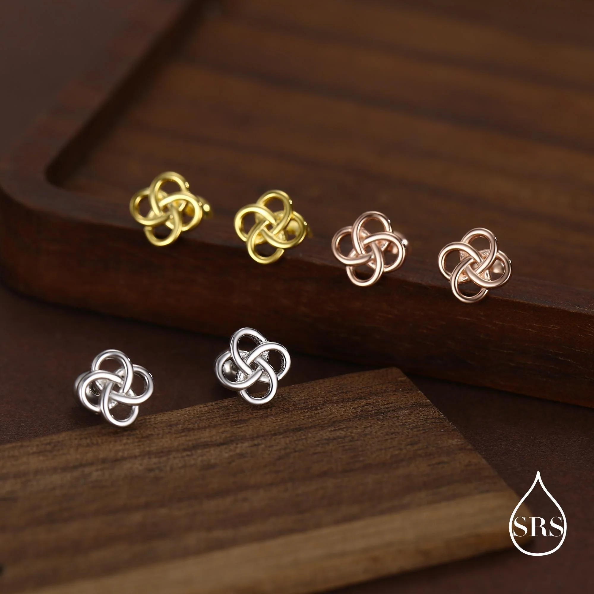 Sterling Silver Celtic Knot 18g Screw Back Stud Earrings UK - Image 7
