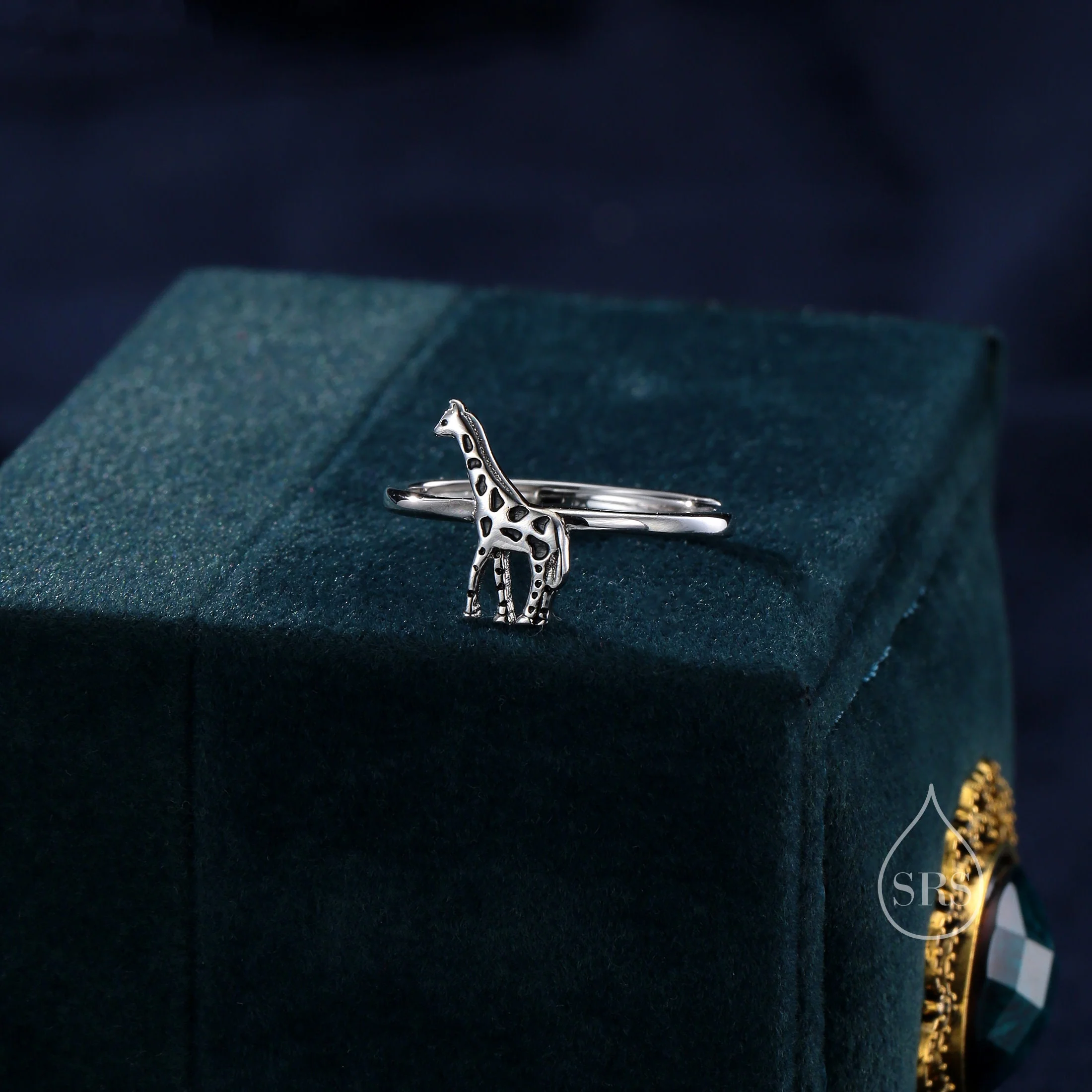 Sterling Silver Cute Little Giraffe Ring, Adjustable Size, Cute Giraffe Jewellery, Dainty and Delicate, Giraffe Ring - Image 4