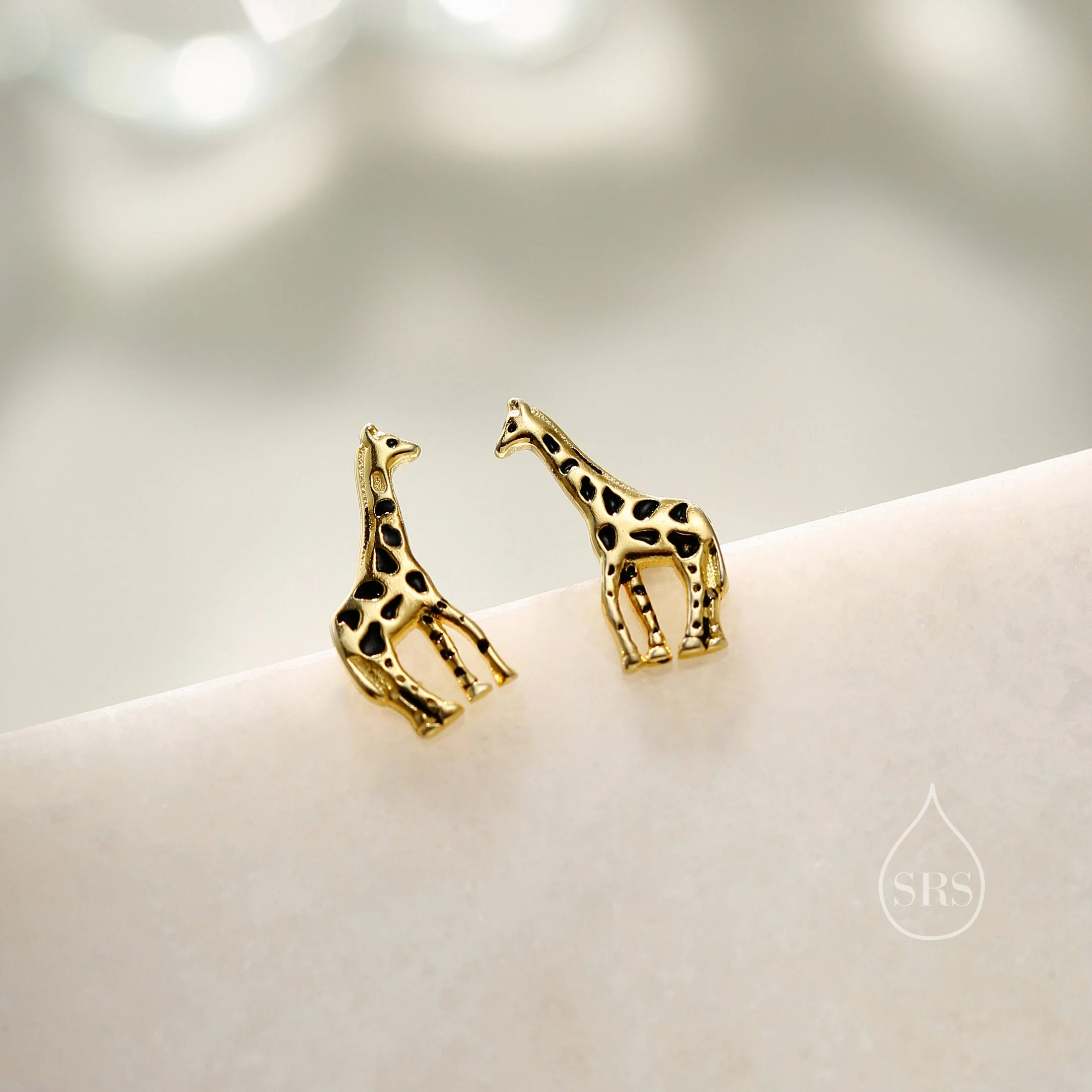 Sterling Silver Cute Little Giraffe Stud Earrings - Hand Painted Enamel - Cute, Fun, Whimsical and Pretty Jewellery - Image 8