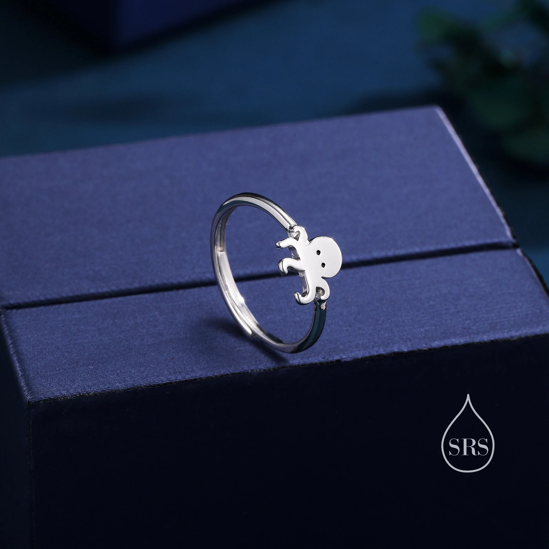 Sterling Silver Cute Little Octopus Ring, Adjustable Size, Cute Octopus Jewellery, Dainty and Delicate, Octopus Ring, Ocean Fish Ring - Image 5