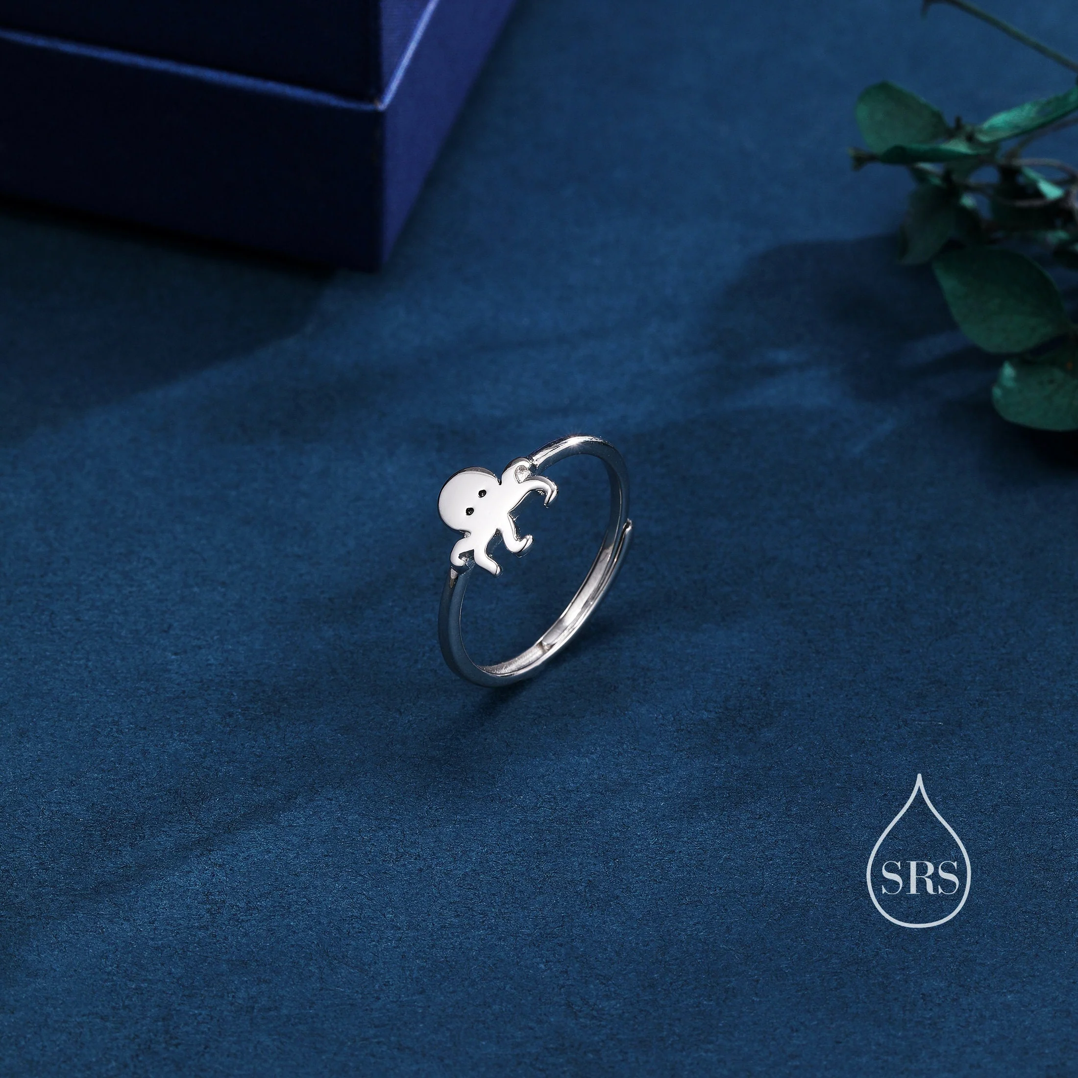 Sterling Silver Cute Little Octopus Ring, Adjustable Size, Cute Octopus Jewellery, Dainty and Delicate, Octopus Ring, Ocean Fish Ring - Image 6