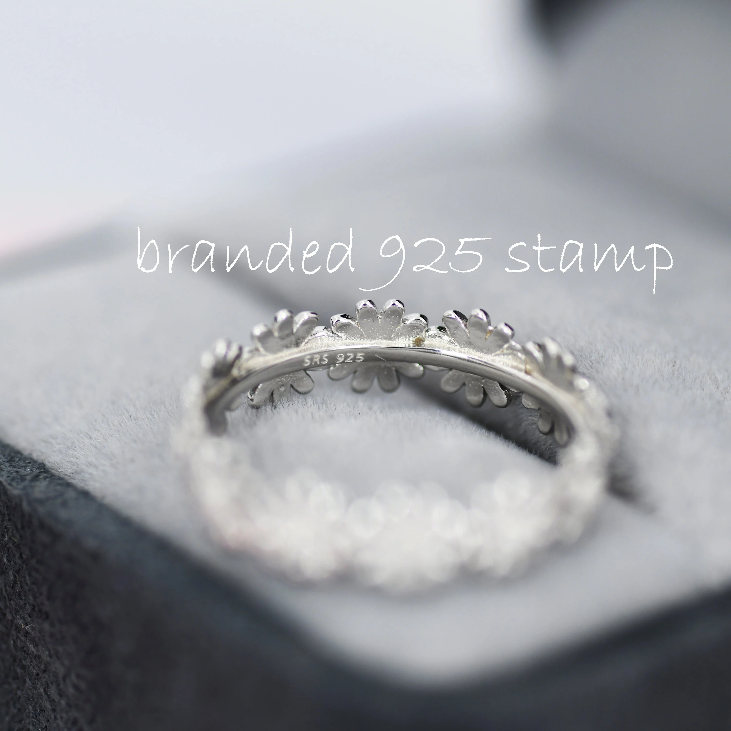 Sterling Silver Daisy Ring, Two Tone Flower Infinity Band, Eternity Ring, Friendship Ring, Nature Inspired Jewellery US 5 - 8 - Image 6