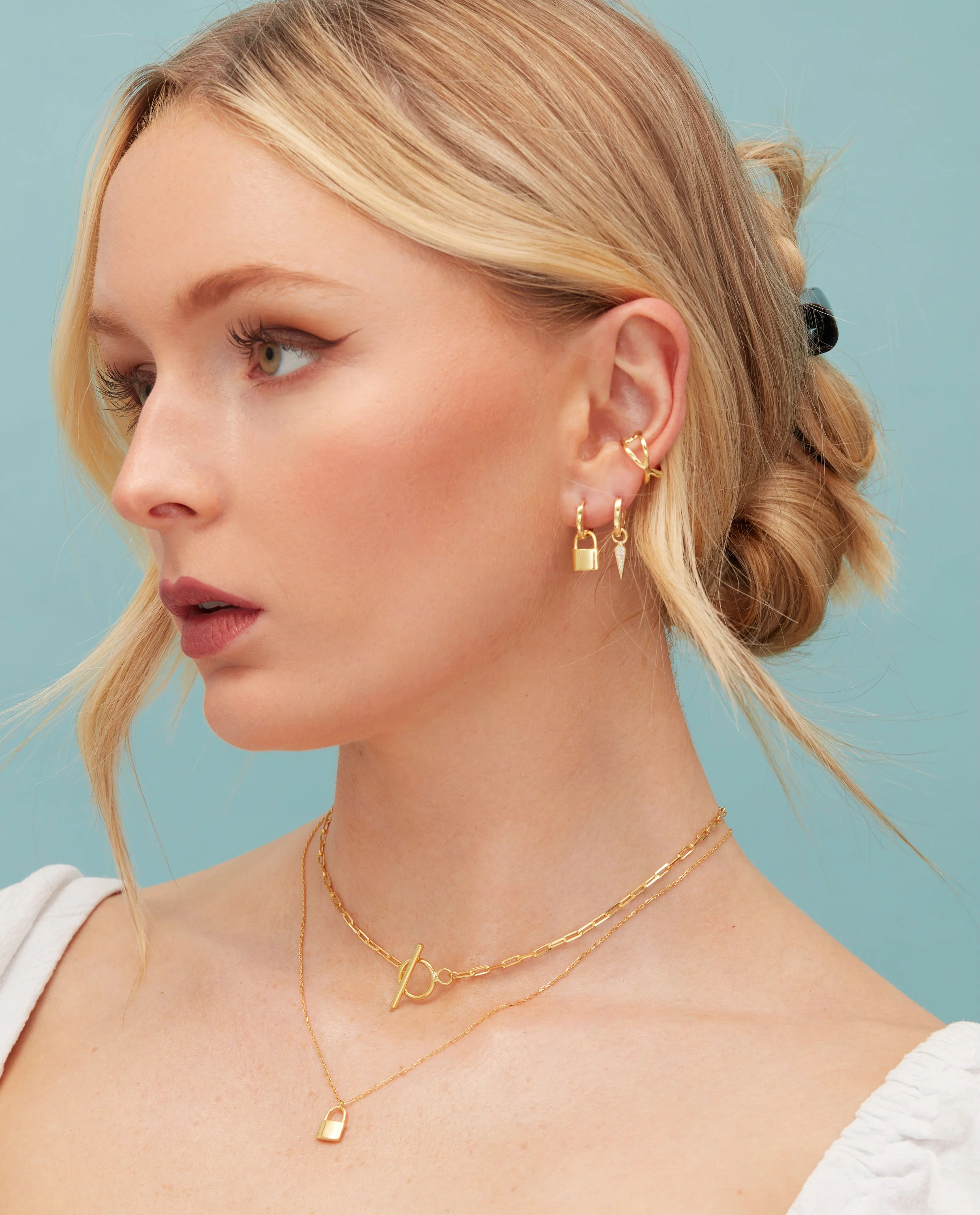 Sterling Silver Dangling Rhombus Spike Hoop Earrings, Detachable Kite Charm Dangle Hoop Earrings, Silver or Gold, Interchangeable Charms - Image 3