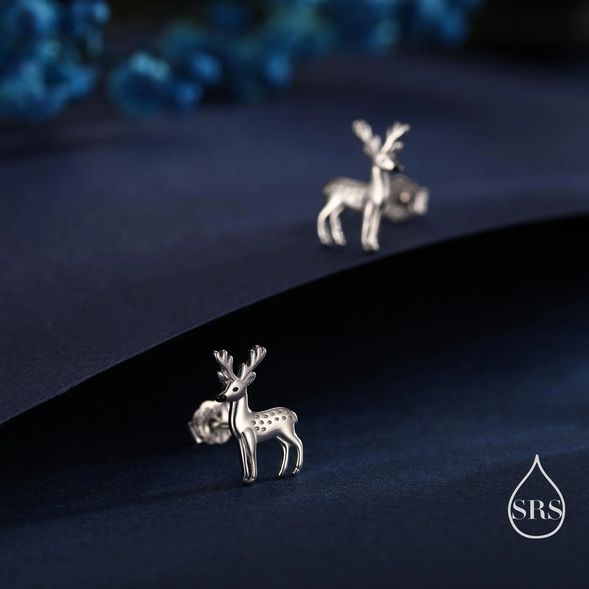 Sterling Silver Deer Stud Earrings – Minimalist Animal Design, Silver, Gold or Rose Gold Finish, Stag Deer Earrings, Small Animal Earrings - Image 3