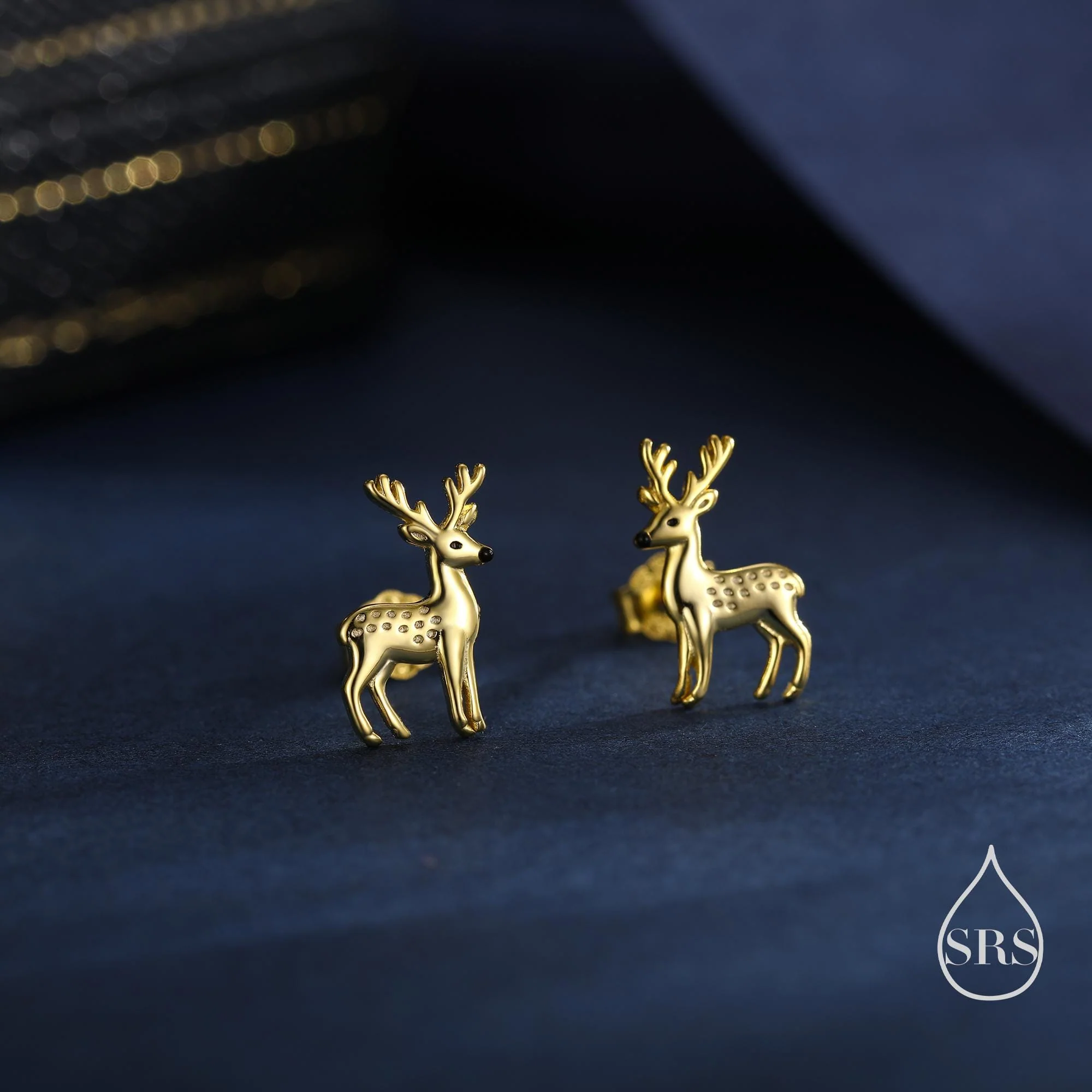 Sterling Silver Deer Stud Earrings – Minimalist Animal Design, Silver, Gold or Rose Gold Finish, Stag Deer Earrings, Small Animal Earrings - Image 4