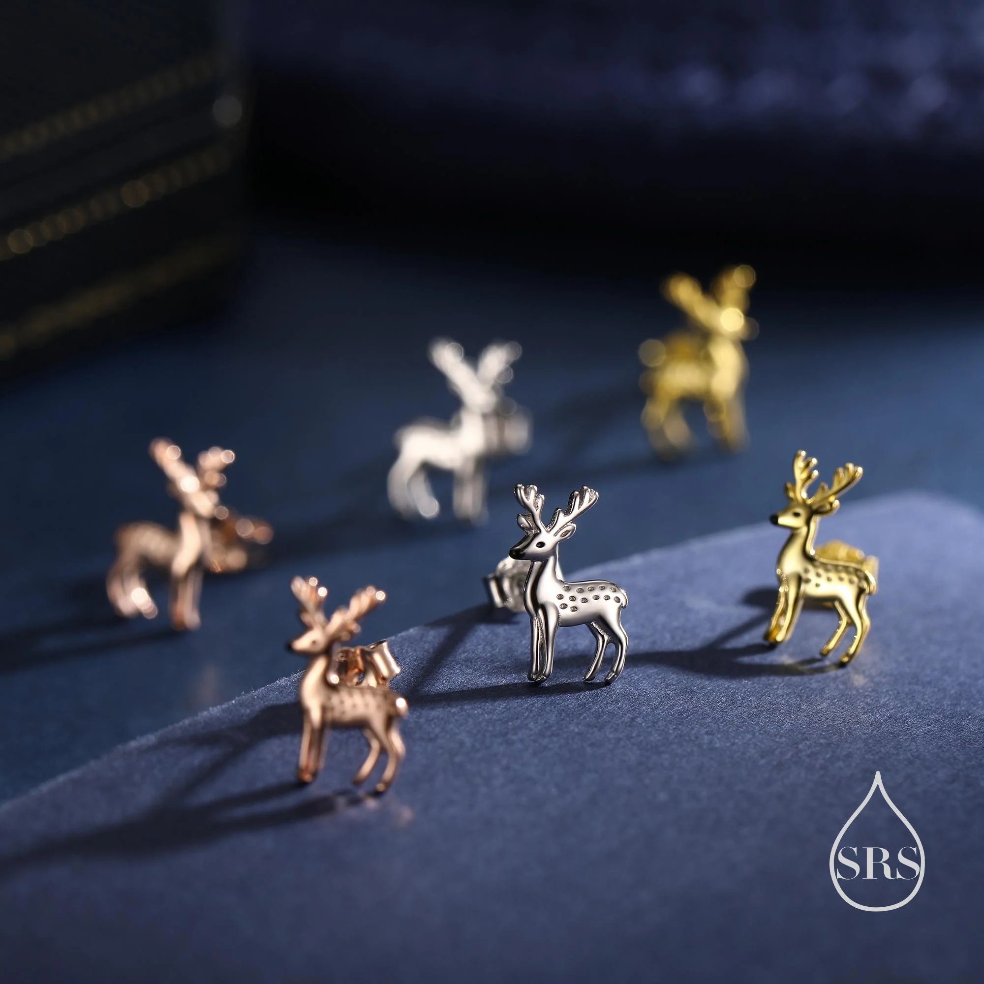 Sterling Silver Deer Stud Earrings – Minimalist Animal Design, Silver, Gold or Rose Gold Finish, Stag Deer Earrings, Small Animal Earrings - Image 6