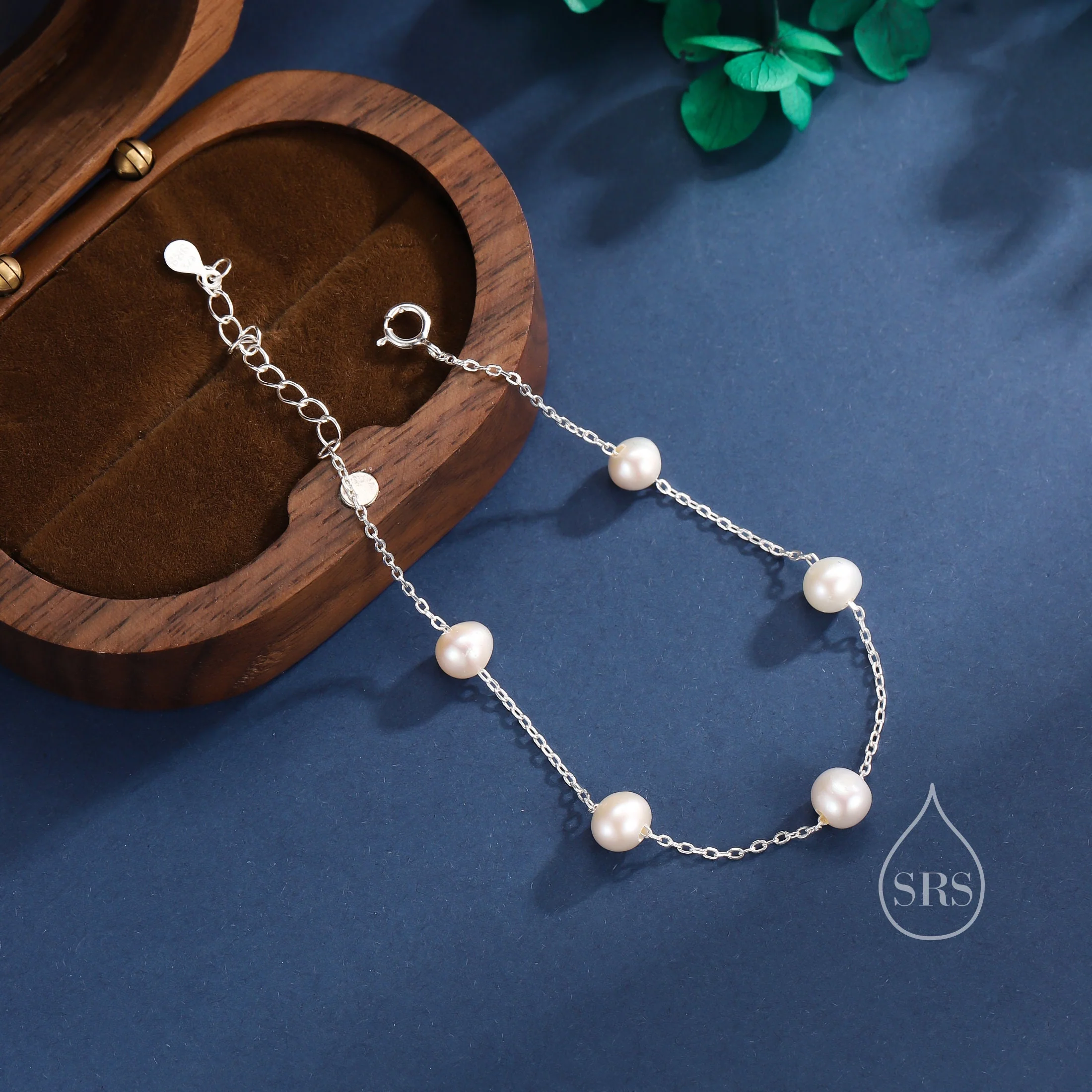 Sterling Silver Delicate Freshwater Pearl Beaded Bracelet, Genuine Freshwater Keshi Pearls, Natural Pearl Bracelet - Image 7