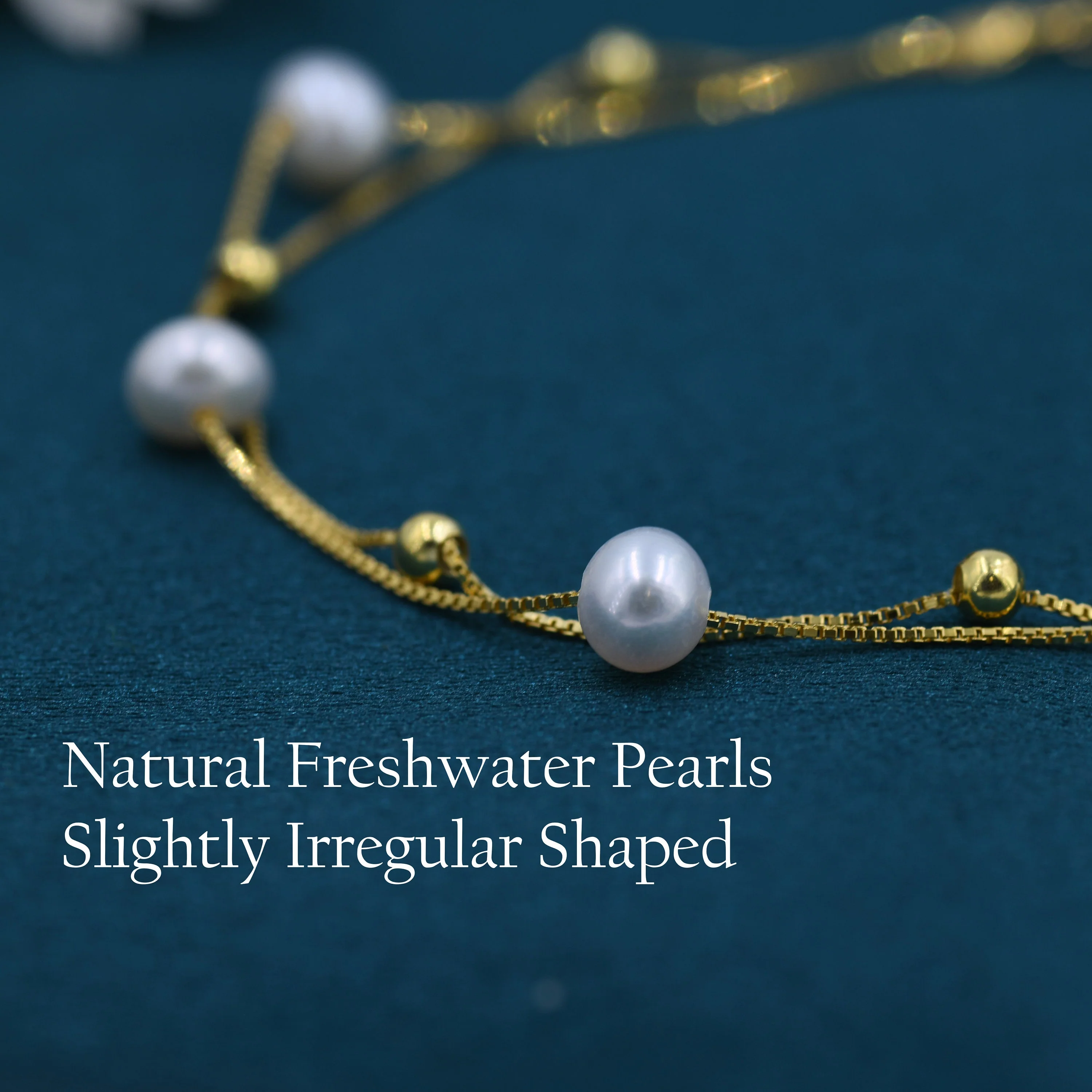 Sterling Silver Delicate Pearl and Silver Ball Beaded Bracelet, Double Layer, Silver or Gold, Real Freshwater Pearls, Natural Pearl Bracelet - Image 4