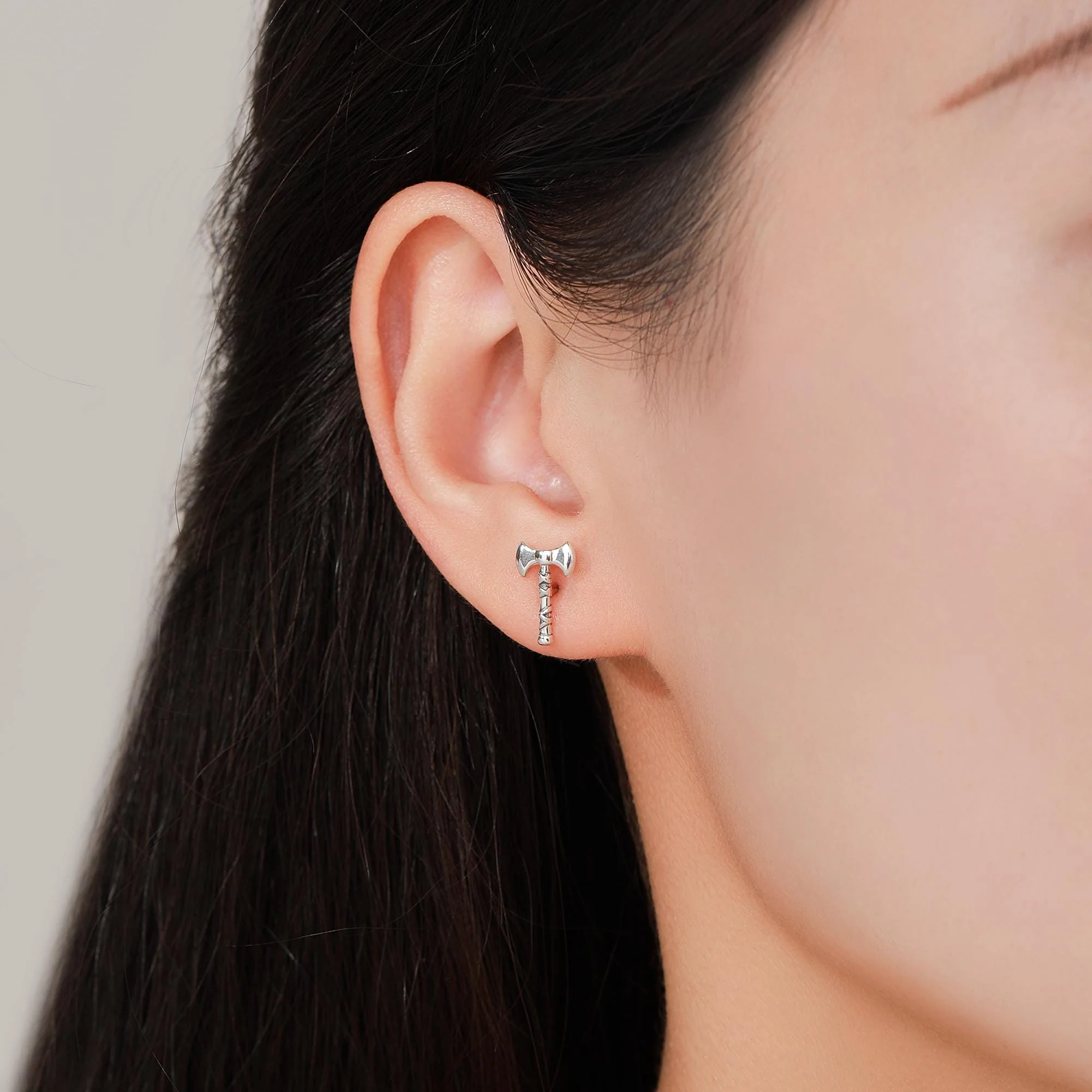 Sterling Silver Double-Headed Viking Axe Stud Earrings, Silver or Gold or Rose Gold Finish, Viking Jewellery - Image 7