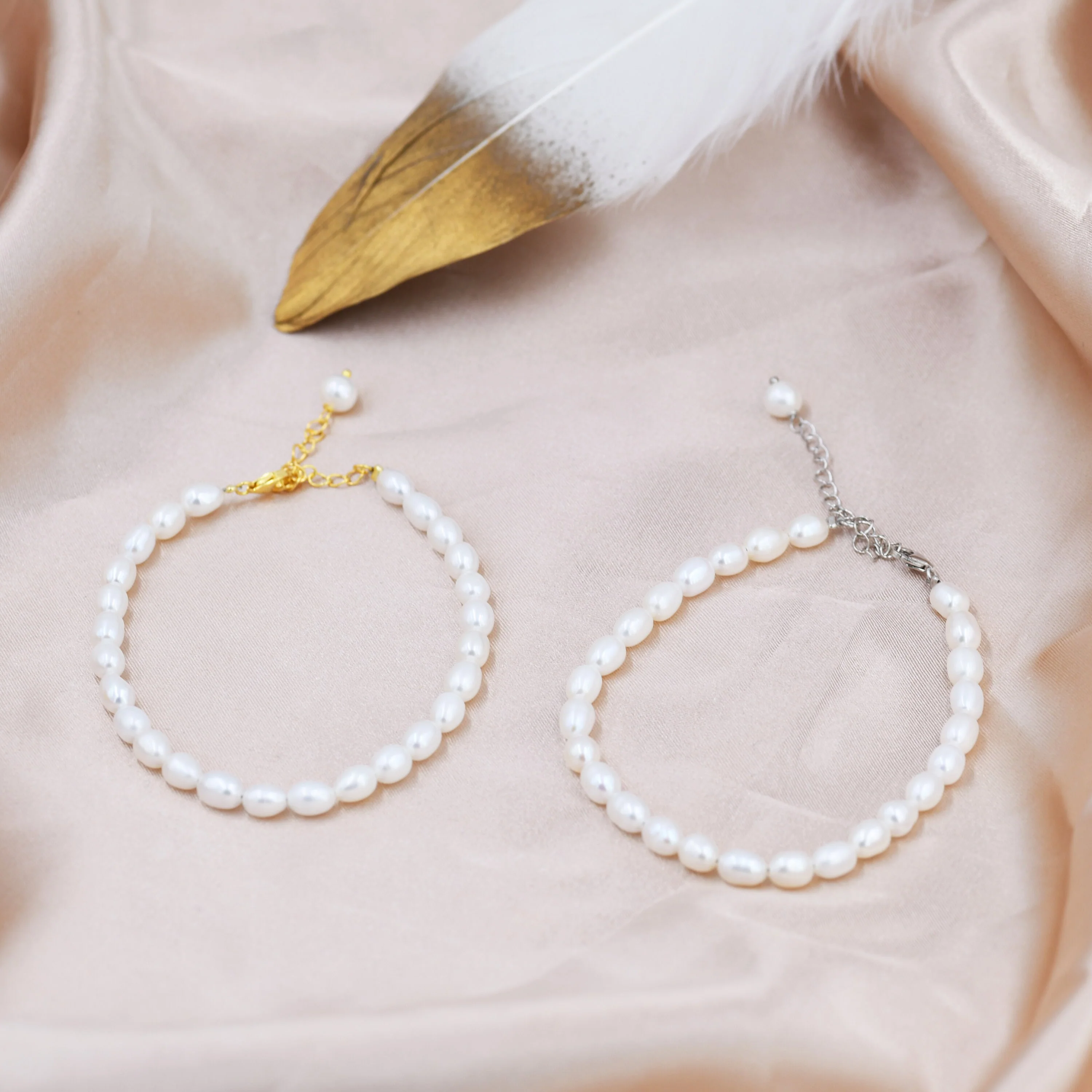 Sterling Silver Freshwater Baroque Pearl Bracelet, Silver or Gold, Genuine Fresh Water Pearls, Natural Pearl Bracelet, Ivory Pearls - Image 6