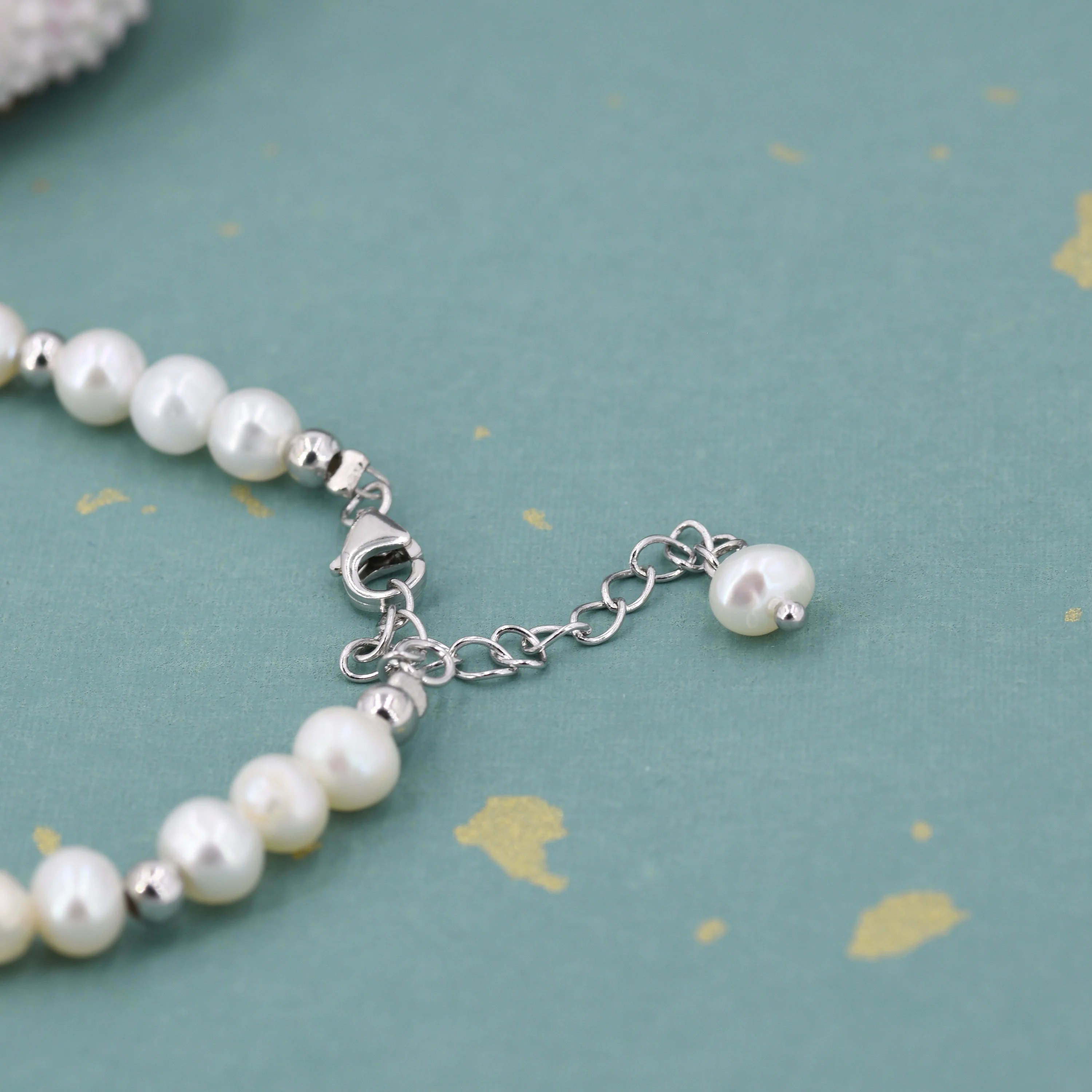 Sterling Silver Freshwater Pearl Beaded Bracelet, Silver or Gold, Genuine Fresh Water Pearls, Natural Pearl Bracelet, Ivory Pearls - Image 6