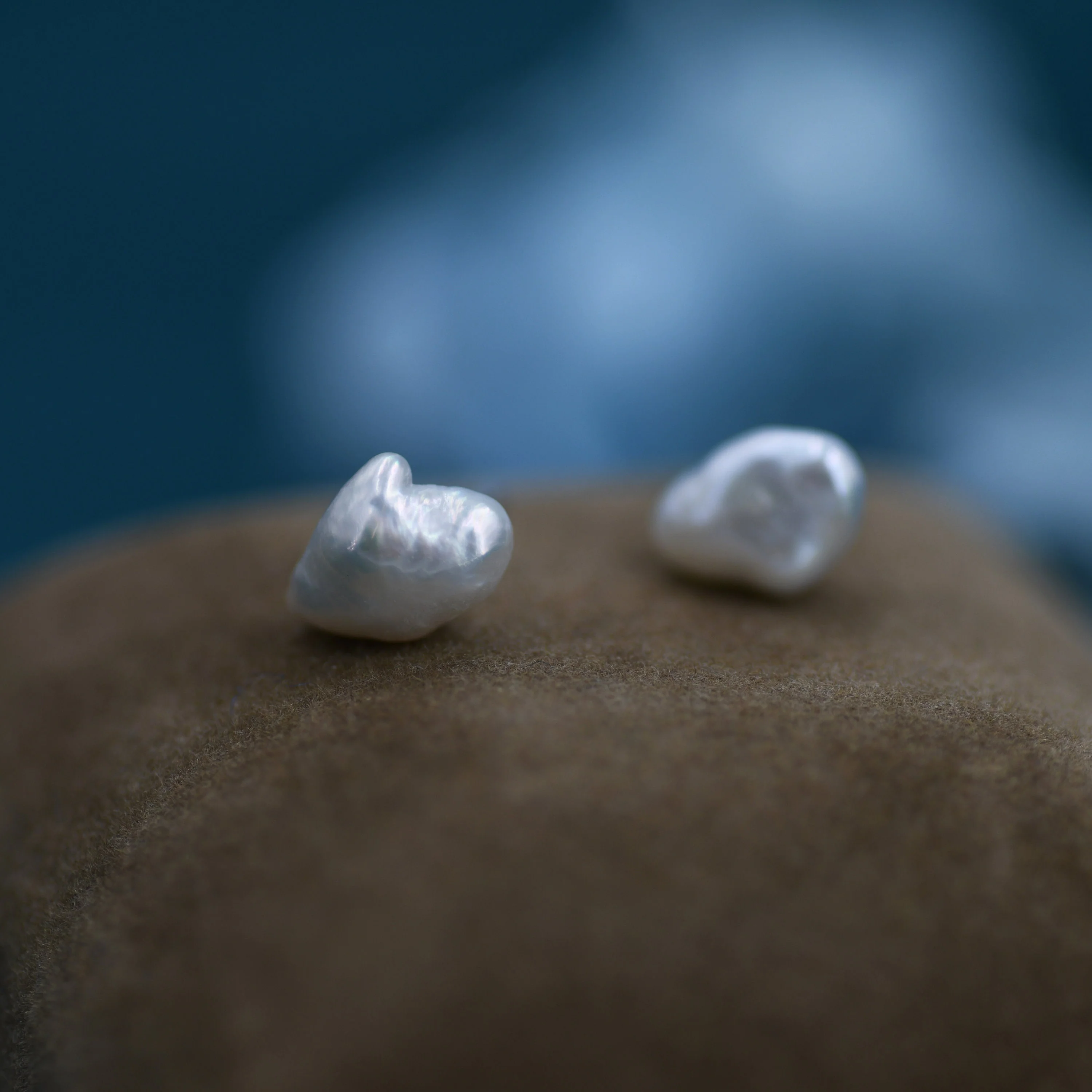 Sterling Silver Genuine Baroque Pearl Stud Earrings,  8mm, Natural Pearl Earrings, Irregular Shape Keshi Pearl Earrings - Image 3