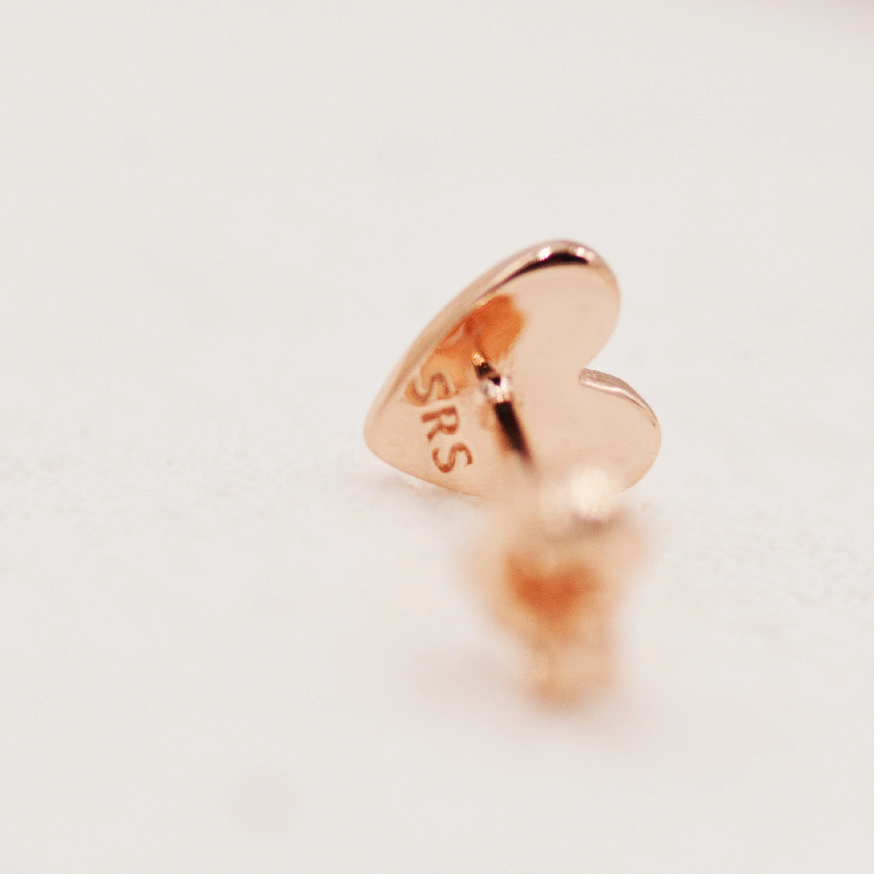 Sterling Silver Heart Earrings, Silver, Gold or Rose Gold, Petite Long Heart Stud Earrings, Tiny Heart Stud - Image 6