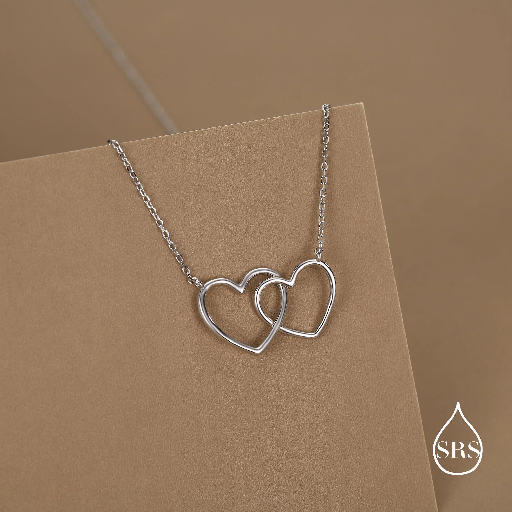 Sterling Silver Interlocking Heart Necklace