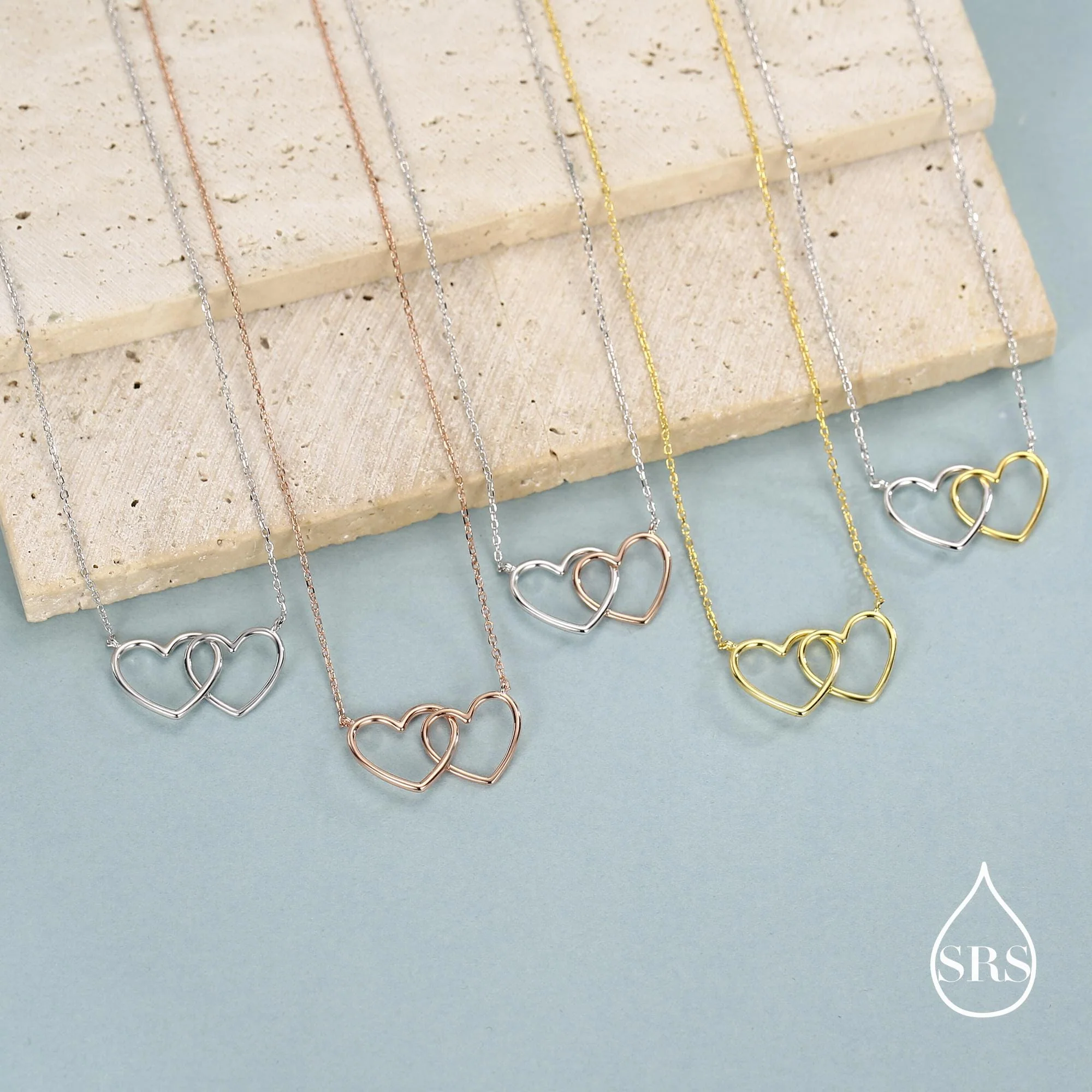 Sterling Silver Interlocking Heart Necklace - Image 14