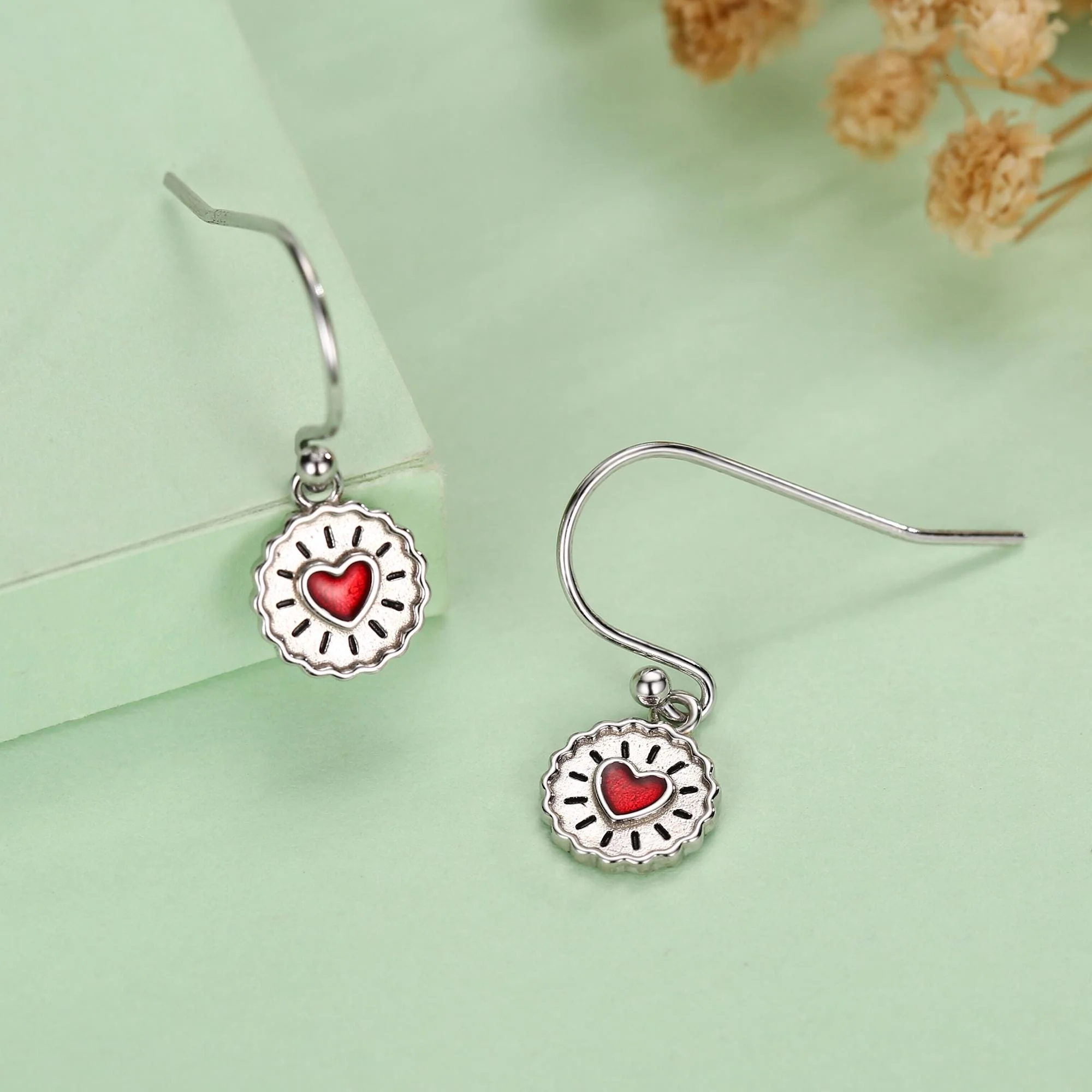 Sterling Silver Jam Biscuit Drop Earrings - Image 3