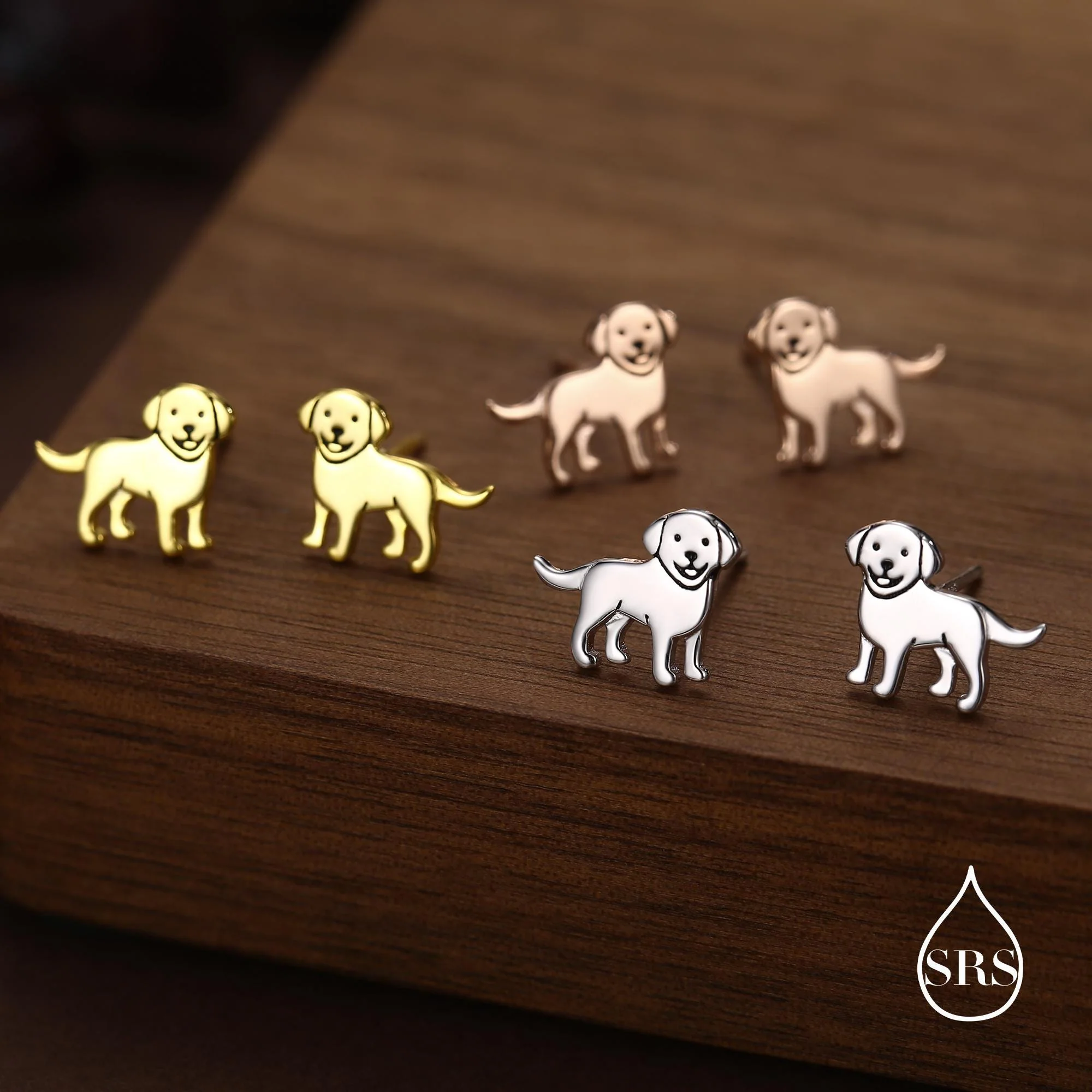 Sterling Silver Labrador Puppy Stud Earrings - Image 2