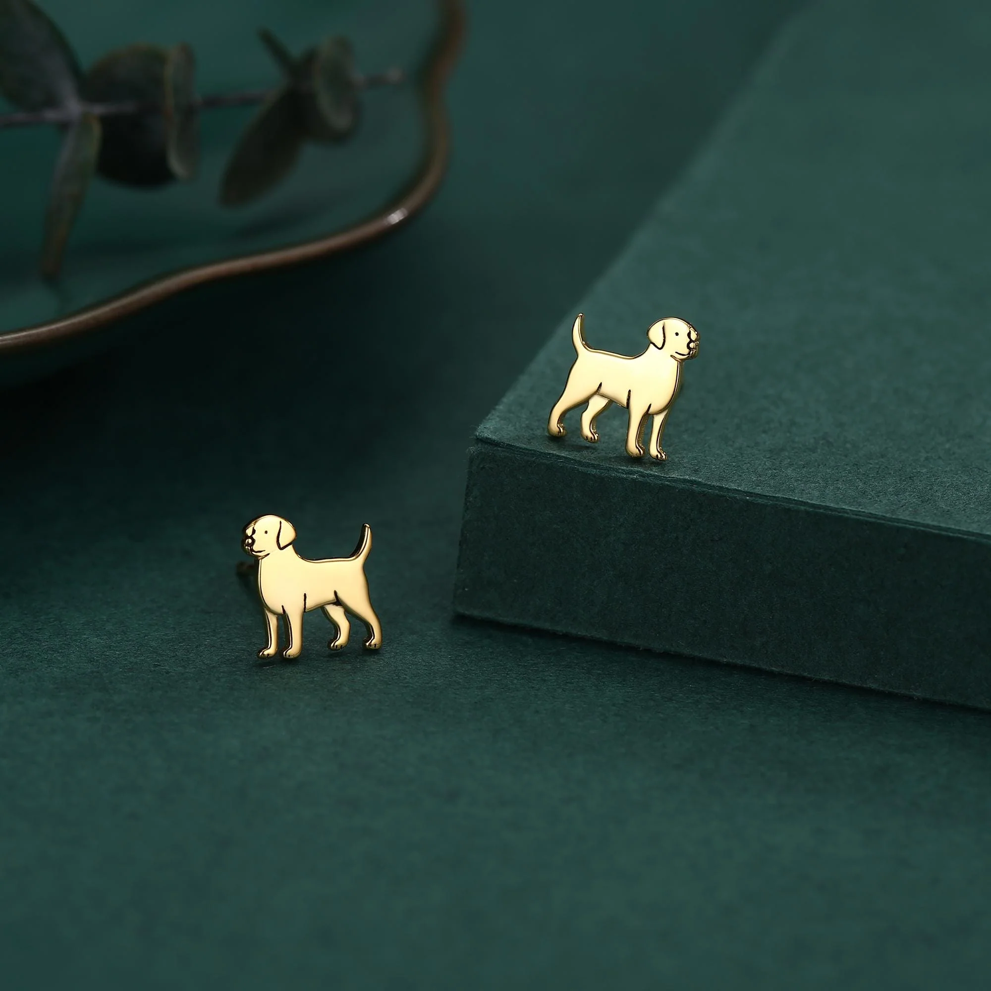 Sterling Silver Labrador / Retriever Puppy Dog Stud Earrings - Image 5