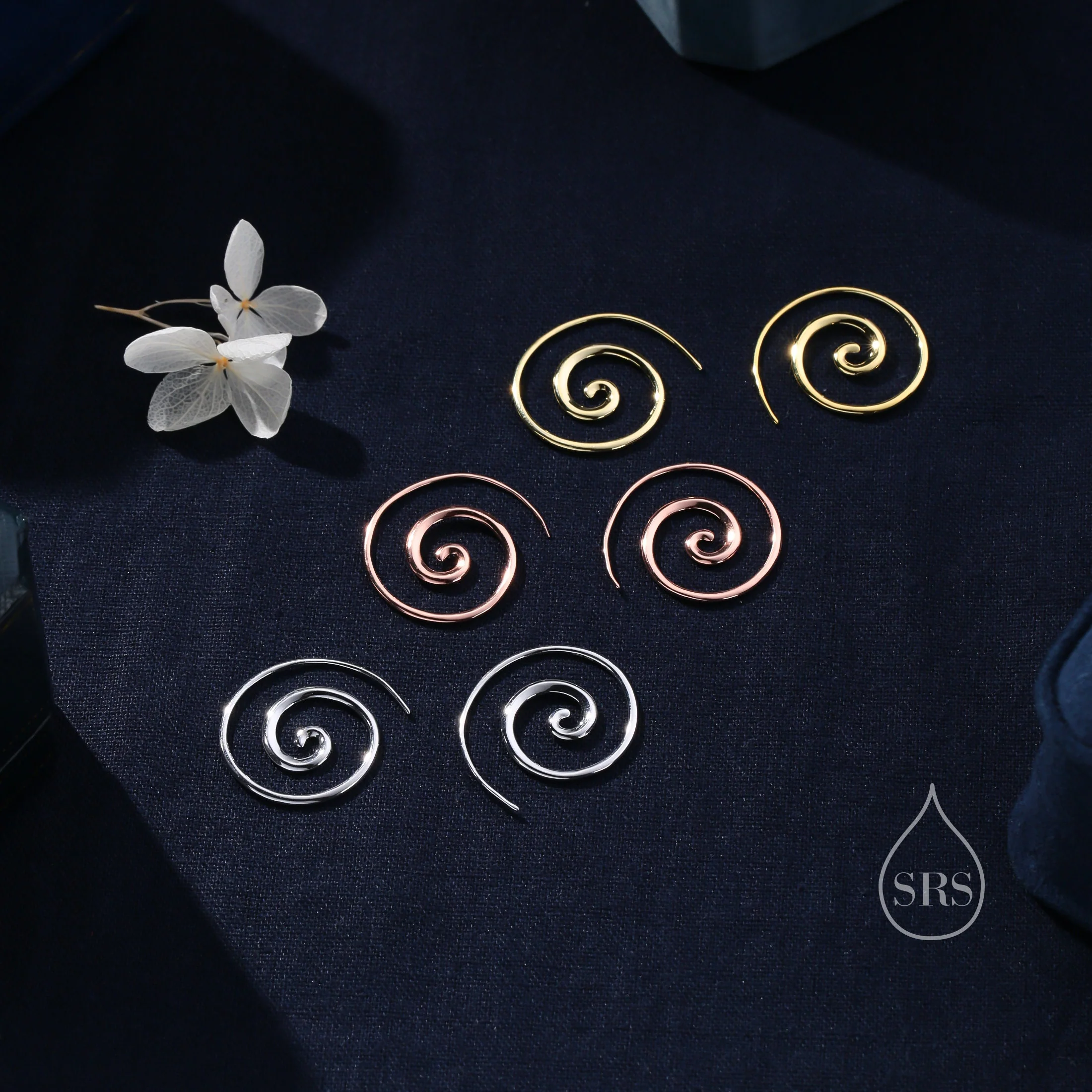 Sterling Silver Mini Swirl Ear Threaders, Silver, Gold or Rose Gold, Delicate Spiral Earrings, Minimalist Threader Earrings - Image 6