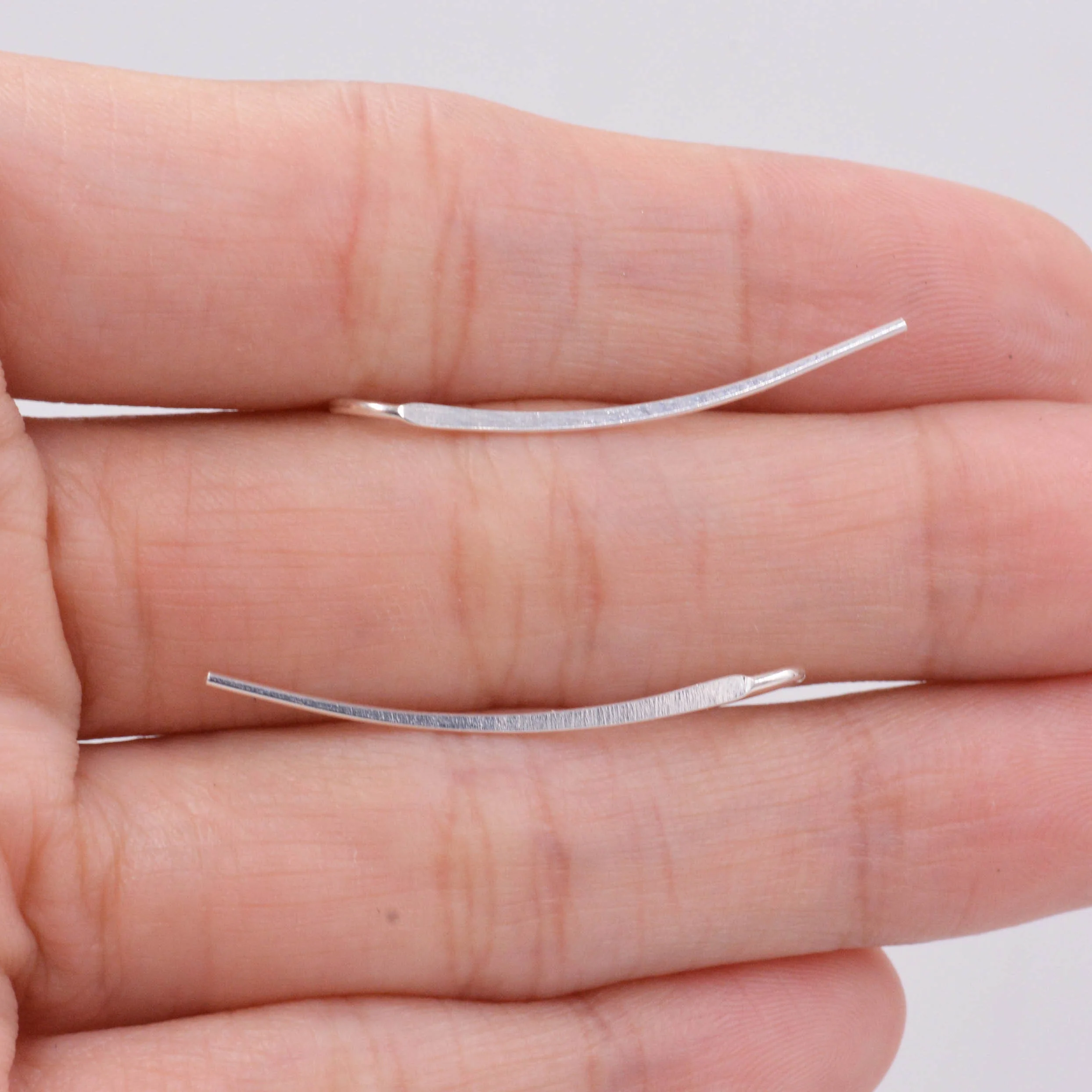 Sterling Silver Minimalist Bar Earrings Ear Climbers, Ear Crawlers, in Silver or Gold - Image 4