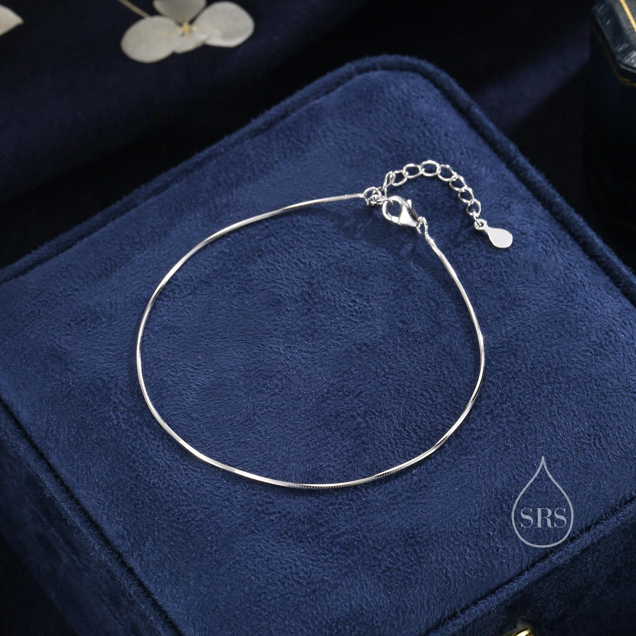 Sterling Silver Minimalist Chain Bracelet, Skinny Chain Bracelet, Sparkly Chain Bracelet, Sterling Silver Sparkling Chain Bracelet - Image 4