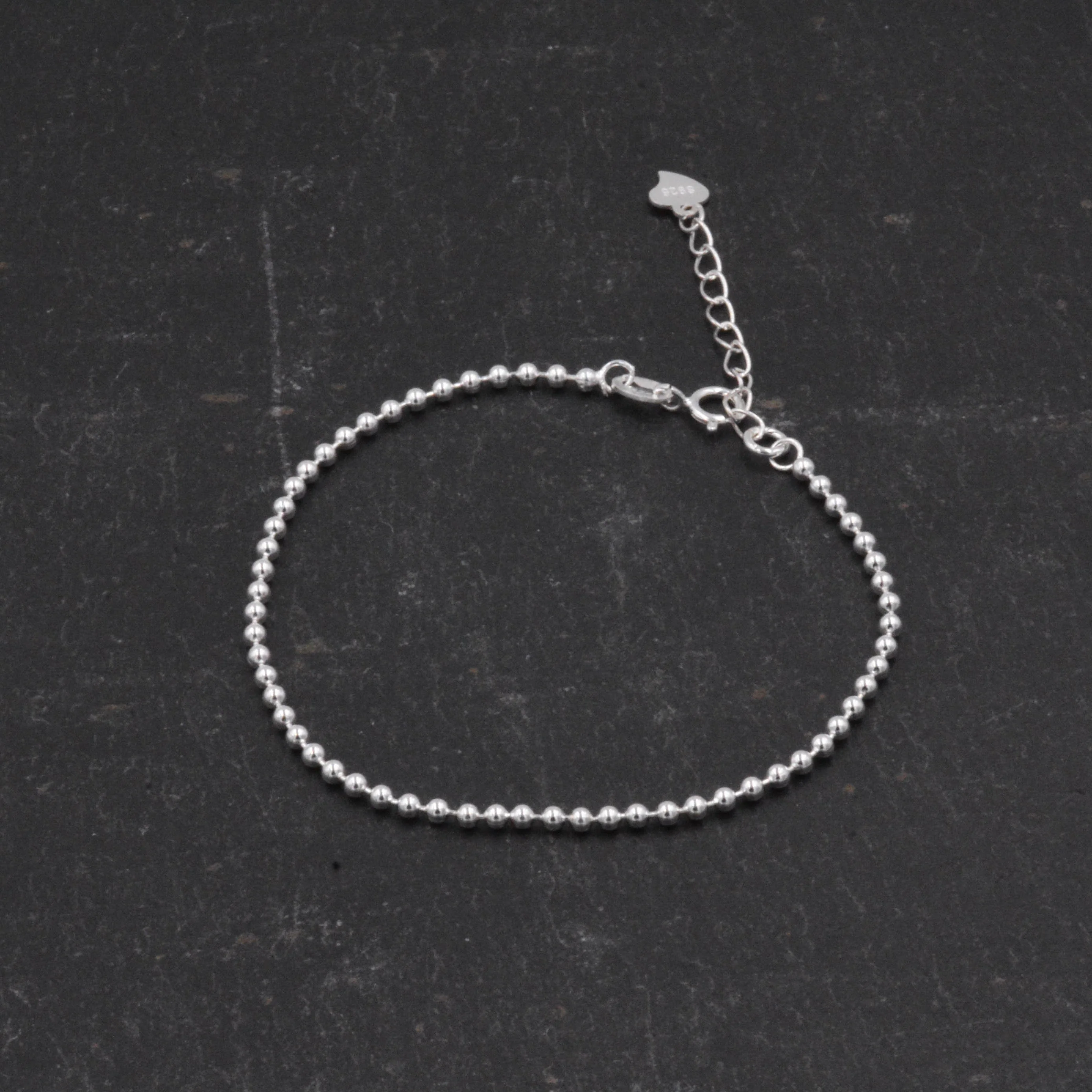 Sterling Silver Minimalist Skinny Ball Chain Delicate Bracelet and Anklet with Adjustable Chain, Silver or Gold - Image 4