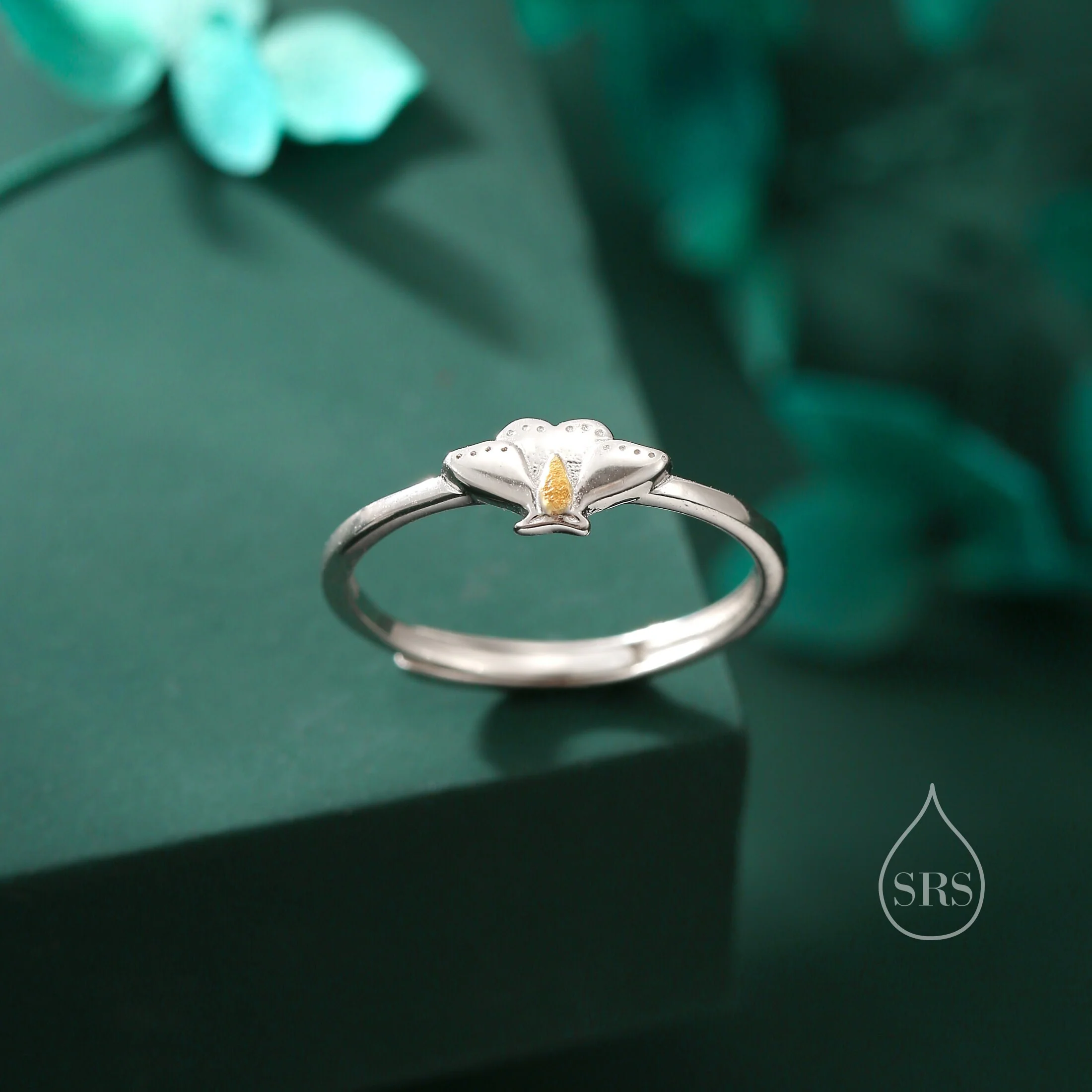 Sterling Silver Moth Ring, Adjustable Size, Moth Insect ring, Moth Ring, Luna Moth Ring, Butterfly Ring - Image 4