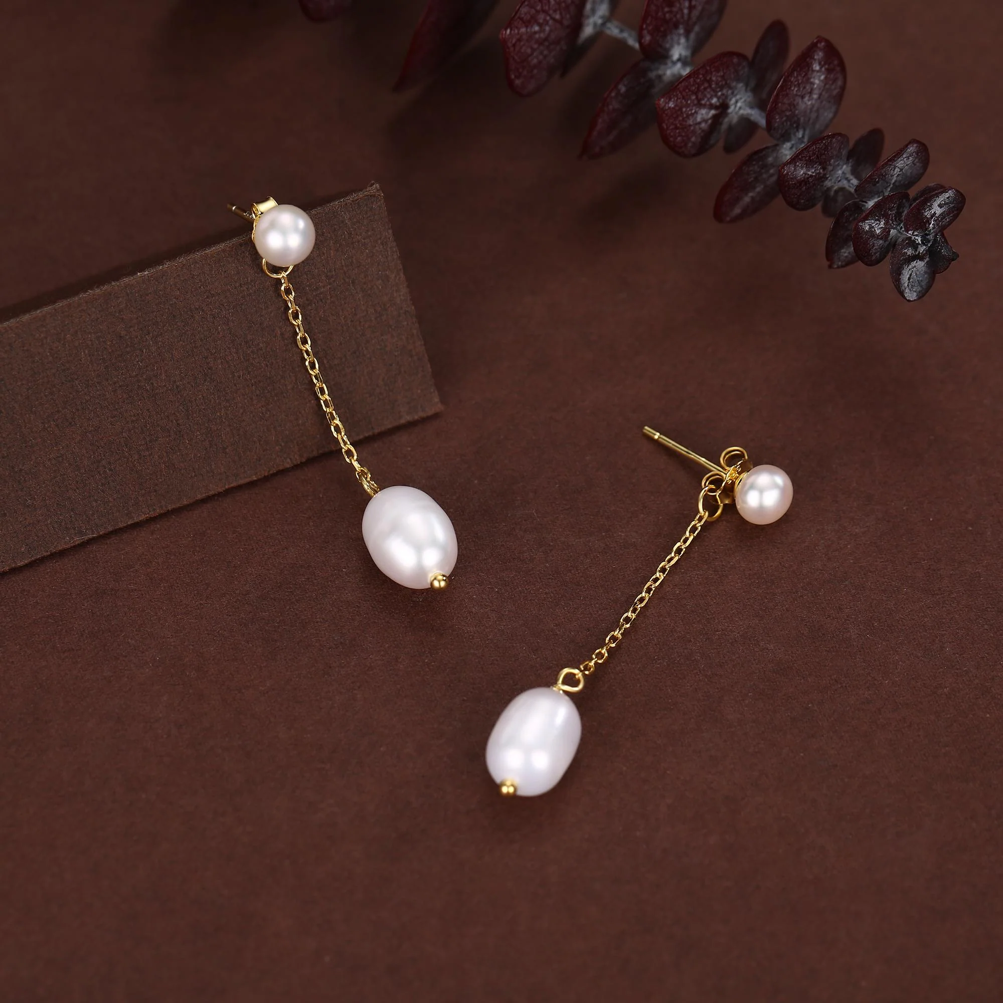 Sterling Silver Natural Freshwater Pearl Ear Jacket Earrings in Sterling Silver, Silver or Gold, Baroque Pearl Ear Jacket, Genuine Pearls - Image 5