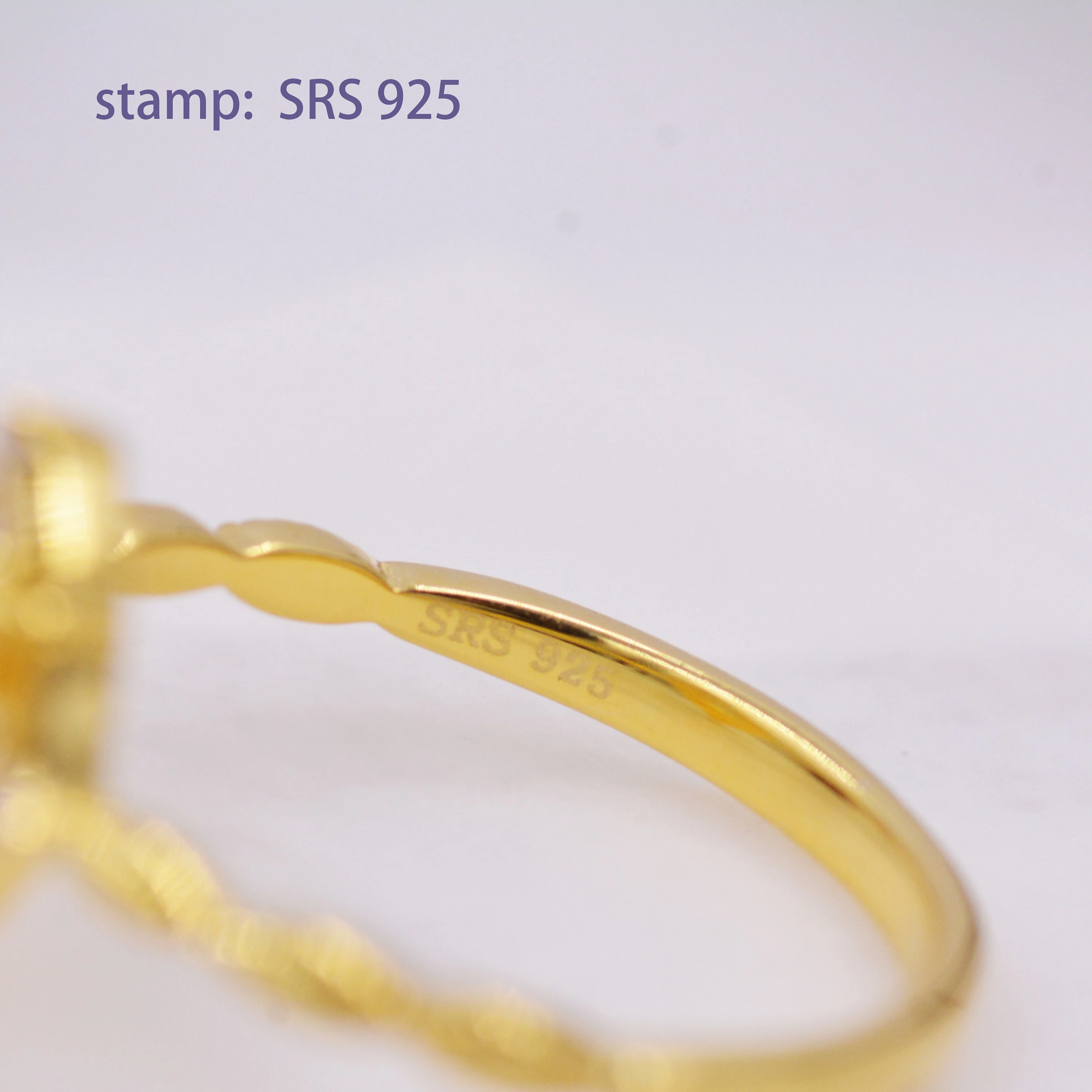 Sterling Silver Natural Genuine Opal Rings - US Size 6, 7, 8 - 18ct Gold Vermeil Finish - Vintage Inspired Design - Image 5