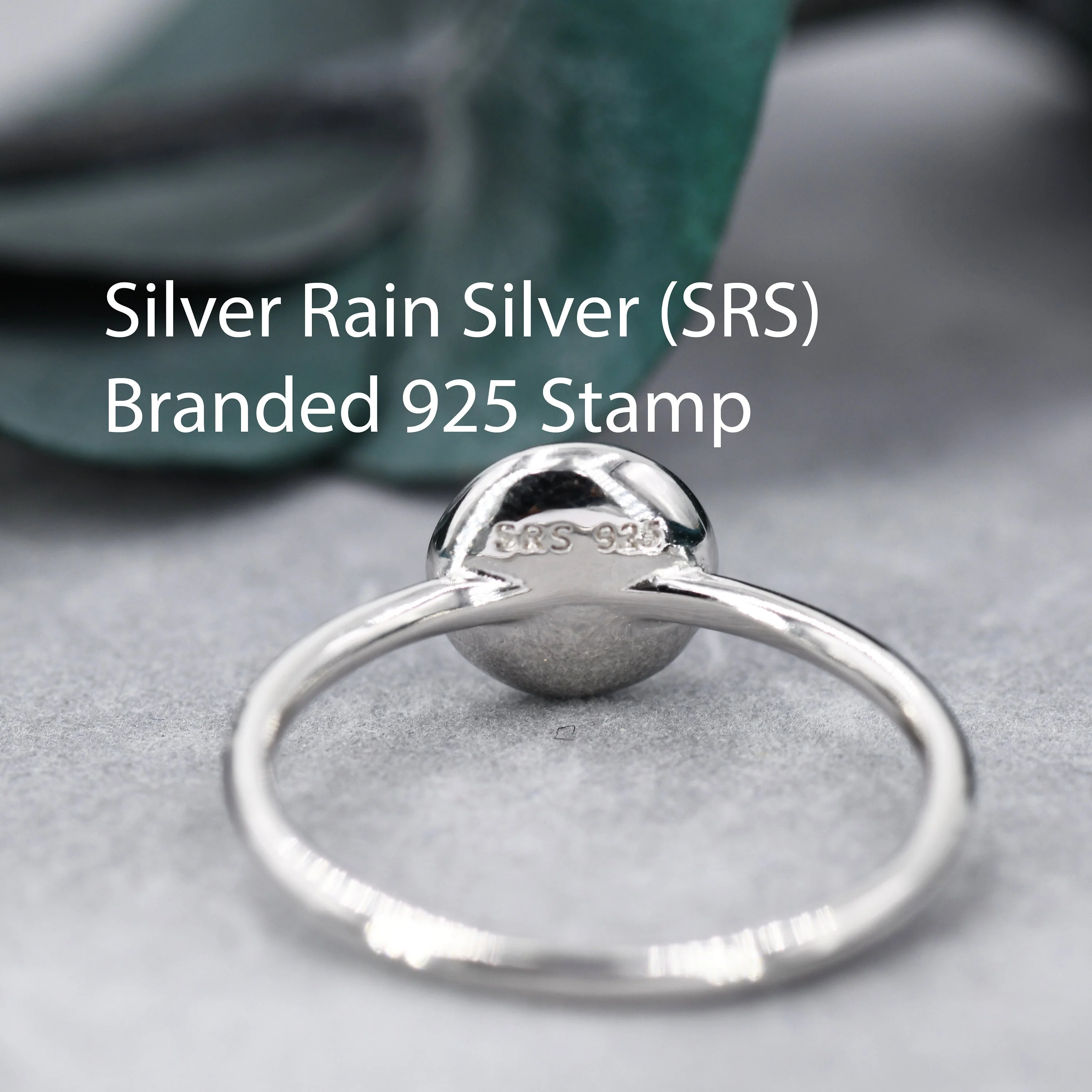 Sterling Silver Opal Ring, US Size 5 6 7 8, Skinny Stacking Ring, White Opal, Midi Ring, Minimalist Geometric Ring - Image 7