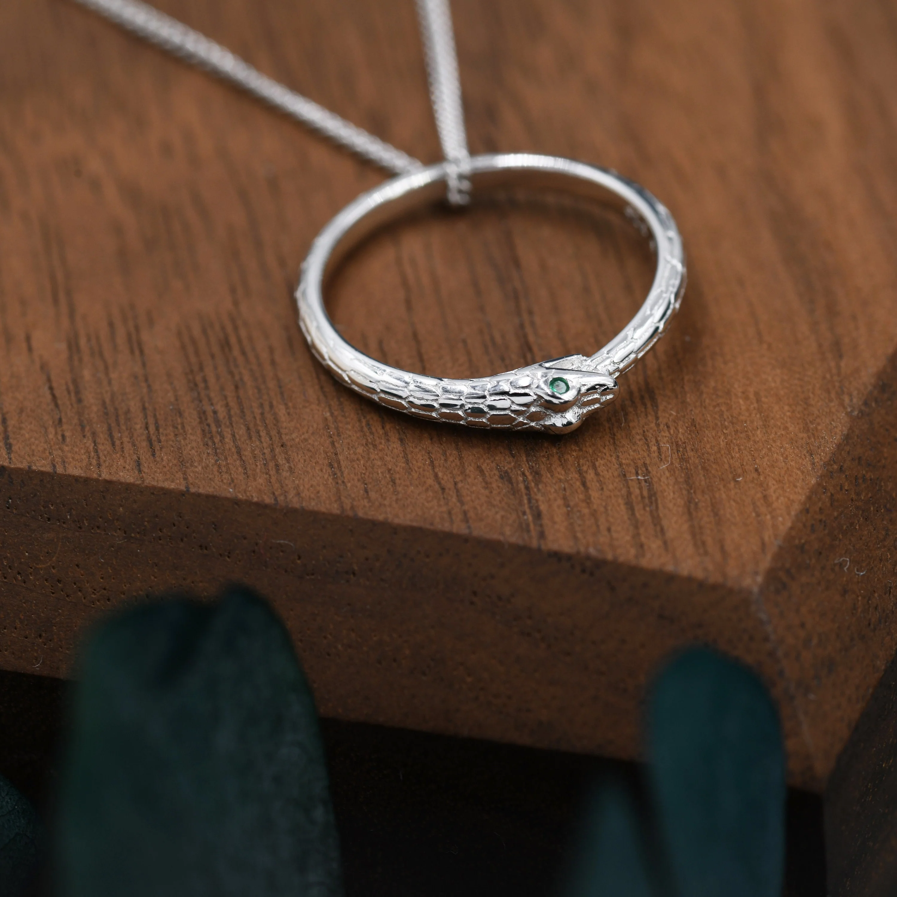 Sterling Silver Ouroboros Snake Ring Pendant Necklace, Eternity Ring in Sterling Silver with a Chain, Snake Necklace, Small Snake Necklace - Image 4