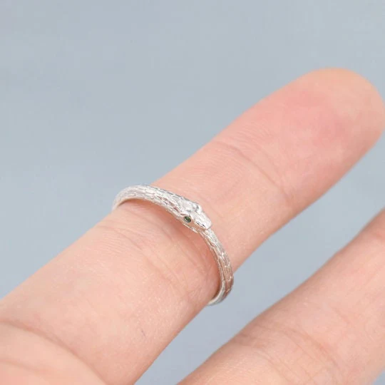 Sterling Silver Ouroboros Snake Ring Pendant Necklace, Eternity Ring in Sterling Silver with a Chain, Snake Necklace, Small Snake Necklace - Image 8