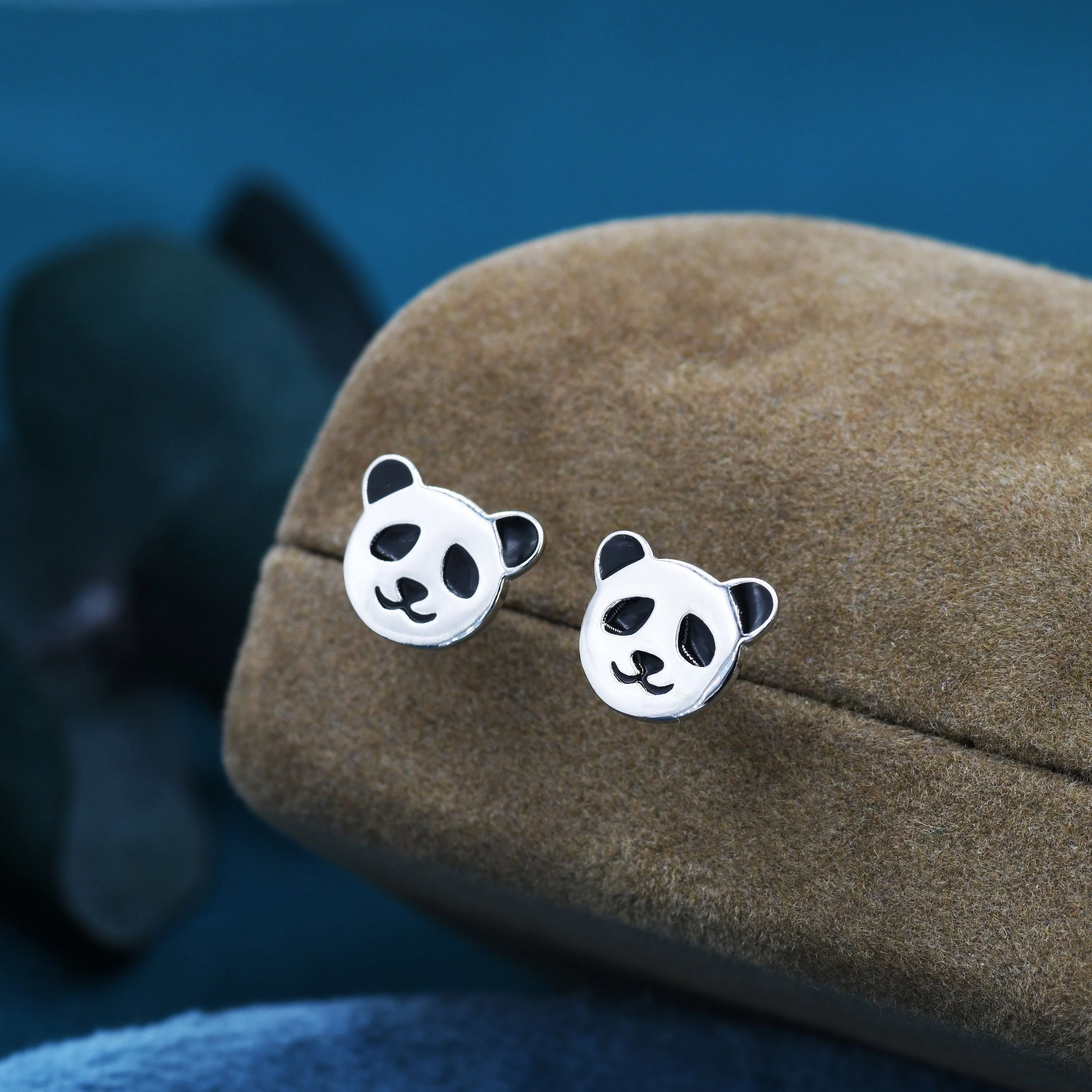 Sterling Silver Panda Bear Stud Earrings, Cute and Quirky Jewellery, Nature, Animal Earrings - Image 4