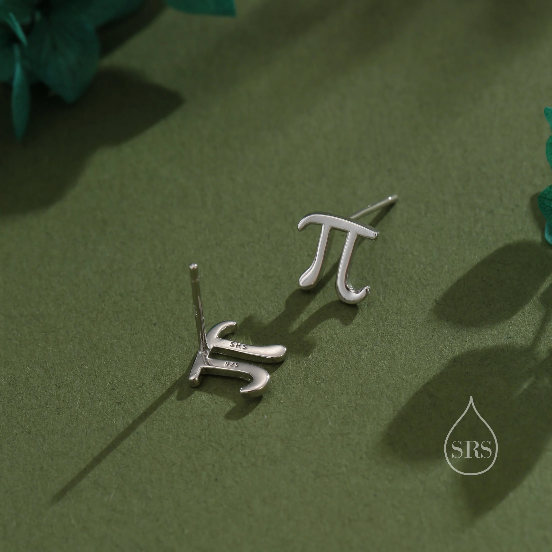 Sterling Silver Pi Stud Earrings - Mathematical Earrings, Silver, Gold or Rose Gold, Math, Geeky, Fun, Cute Fun, Whimsical - Image 7