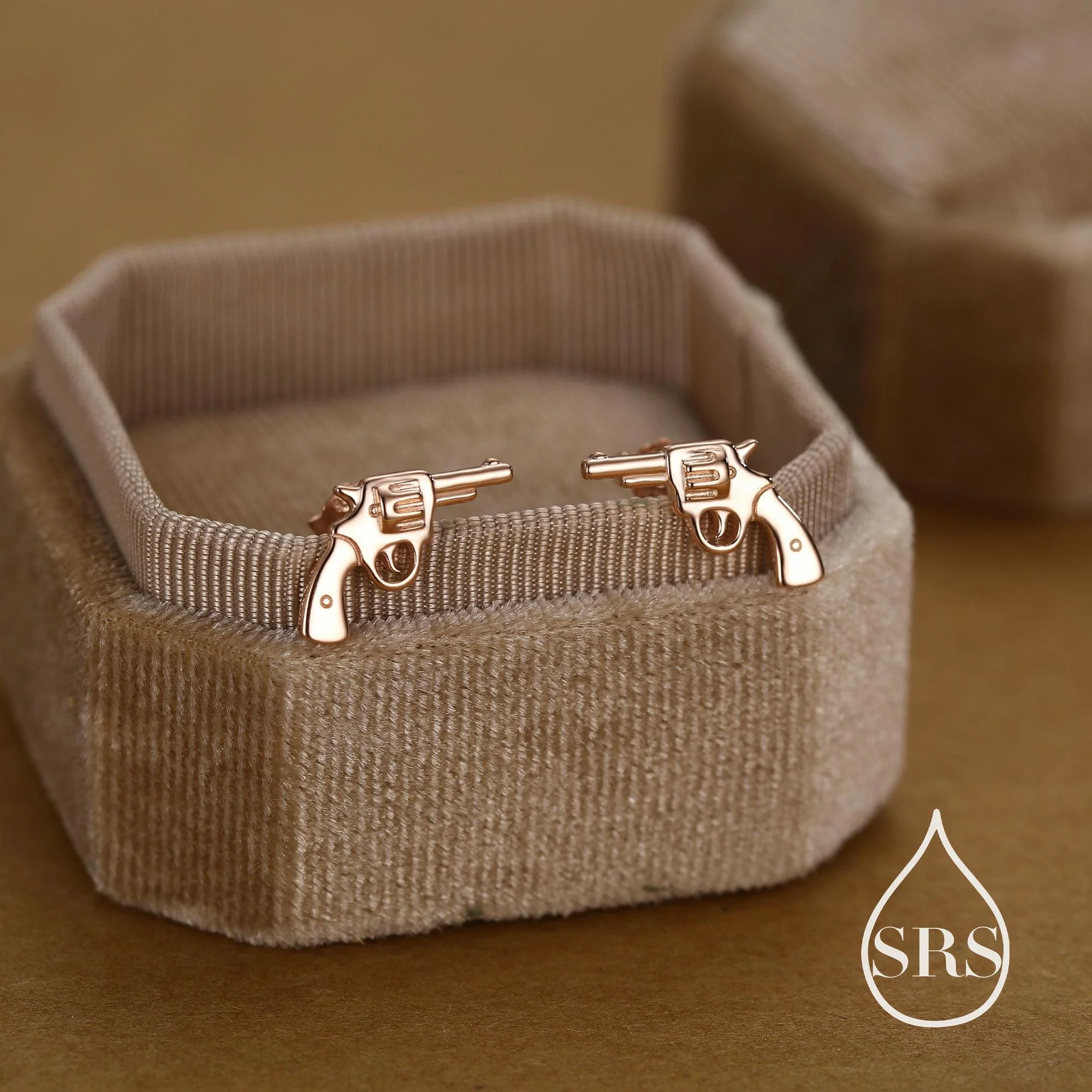 Sterling Silver Pistol Stud Earrings, Also in Gold and Rose Gold Finish, Cowboy Pistol Earrings, Quirky, and Full of Character - Image 6