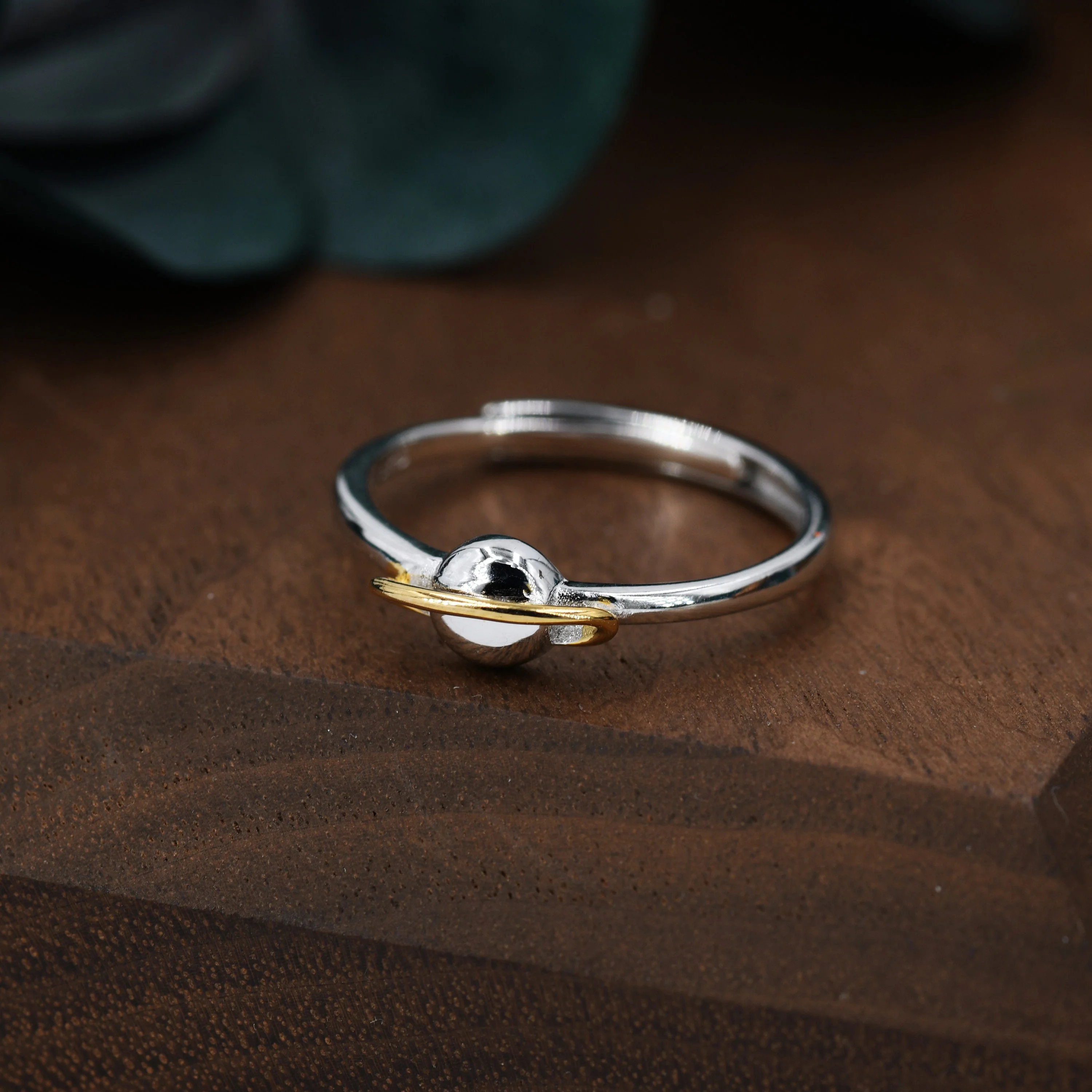 Sterling Silver Planet Ring, Adjustable Size, Saturn Planet Ring, Dainty and Delicate - Image 9