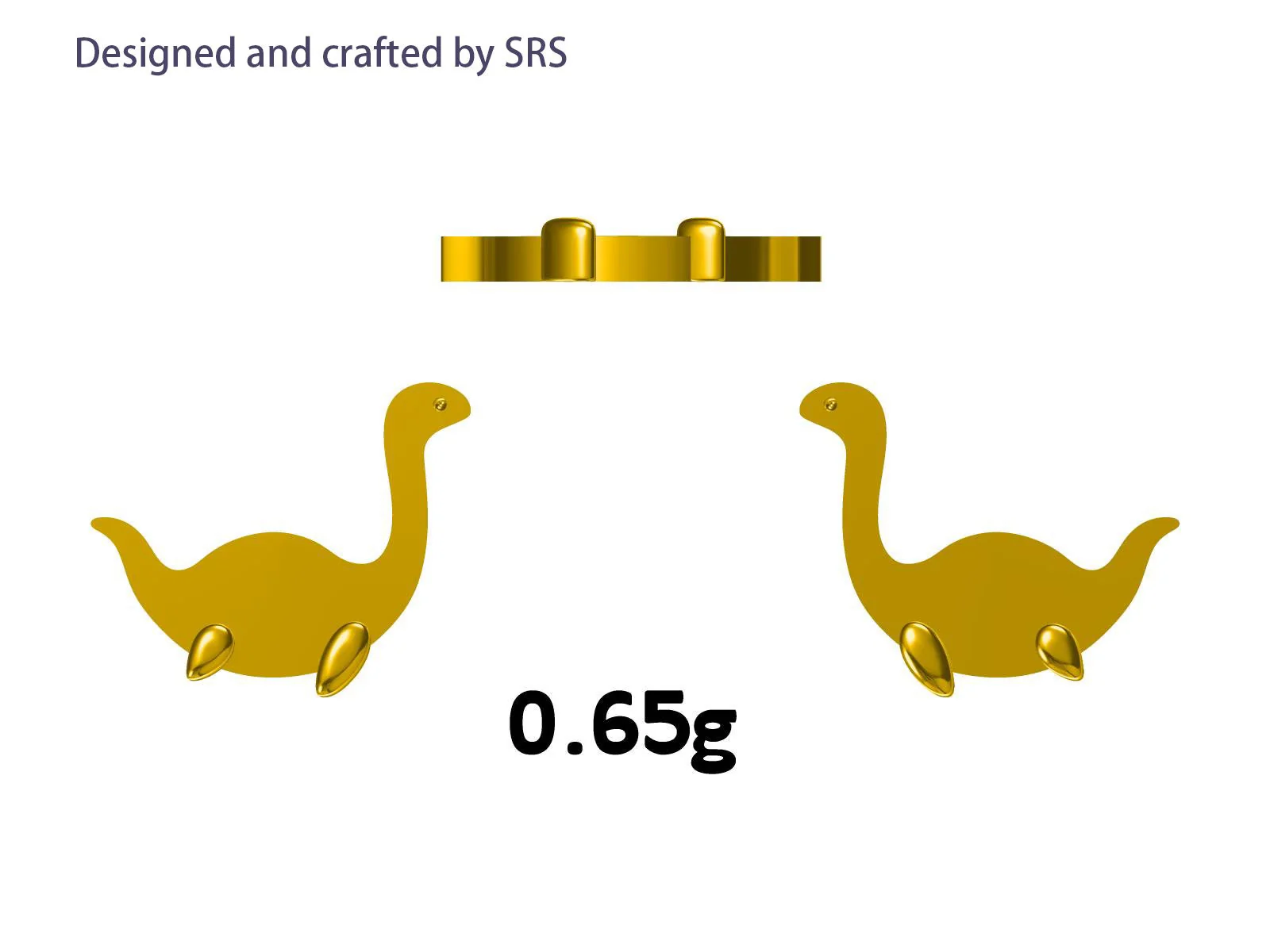 Sterling Silver Plesiosaurus Dinosaur Plesiosaur Stud Earrings, Silver or gold or Rose Gold, Loch Ness Monster Earrings, Nessie Earrings - Image 9