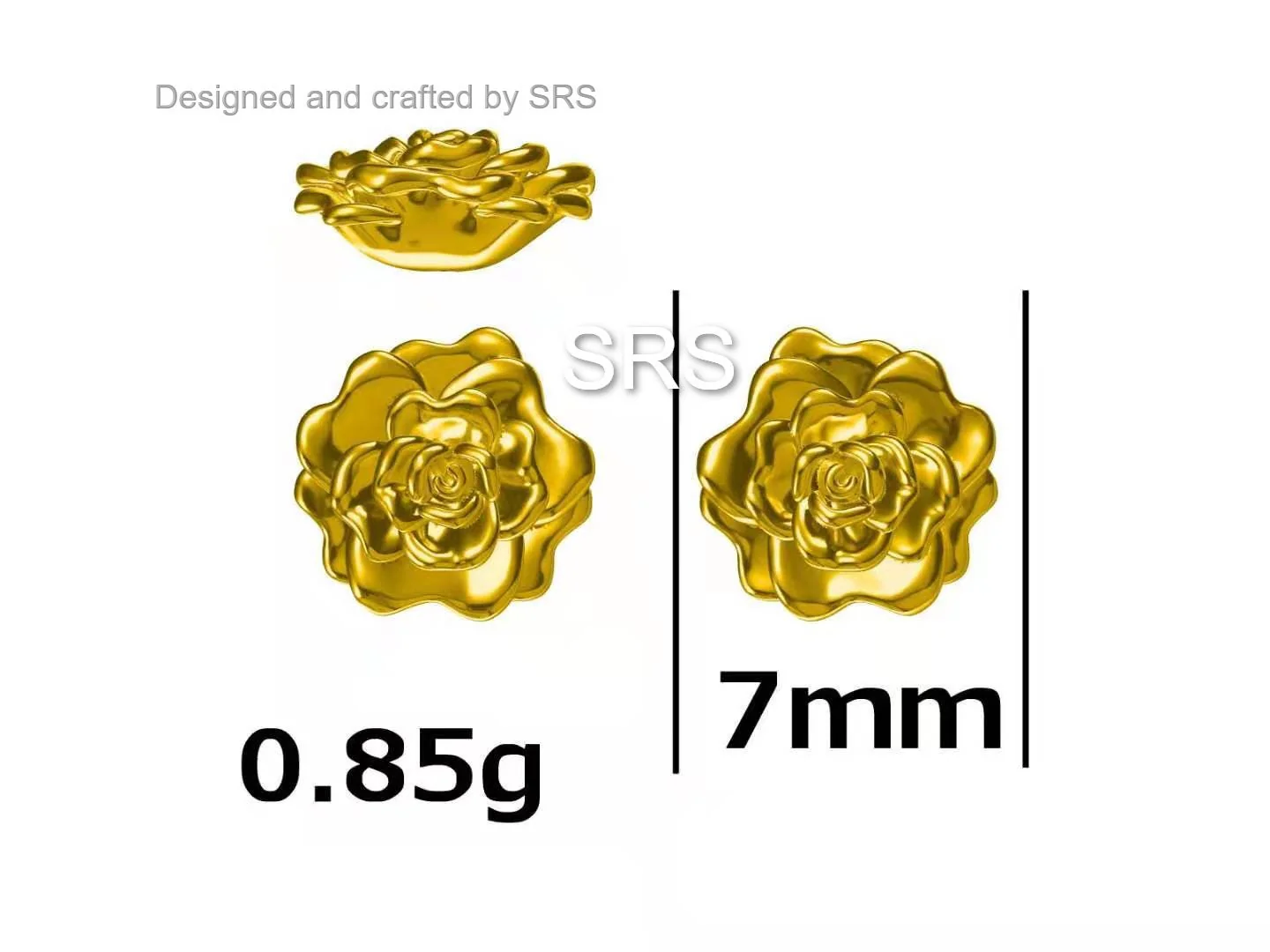 Sterling Silver Rose Earrings, Silver, Gold or Rose Gold, Rose Stud Earrings, Petite Flower Blossom Earrings, Nature Inspired - Image 8