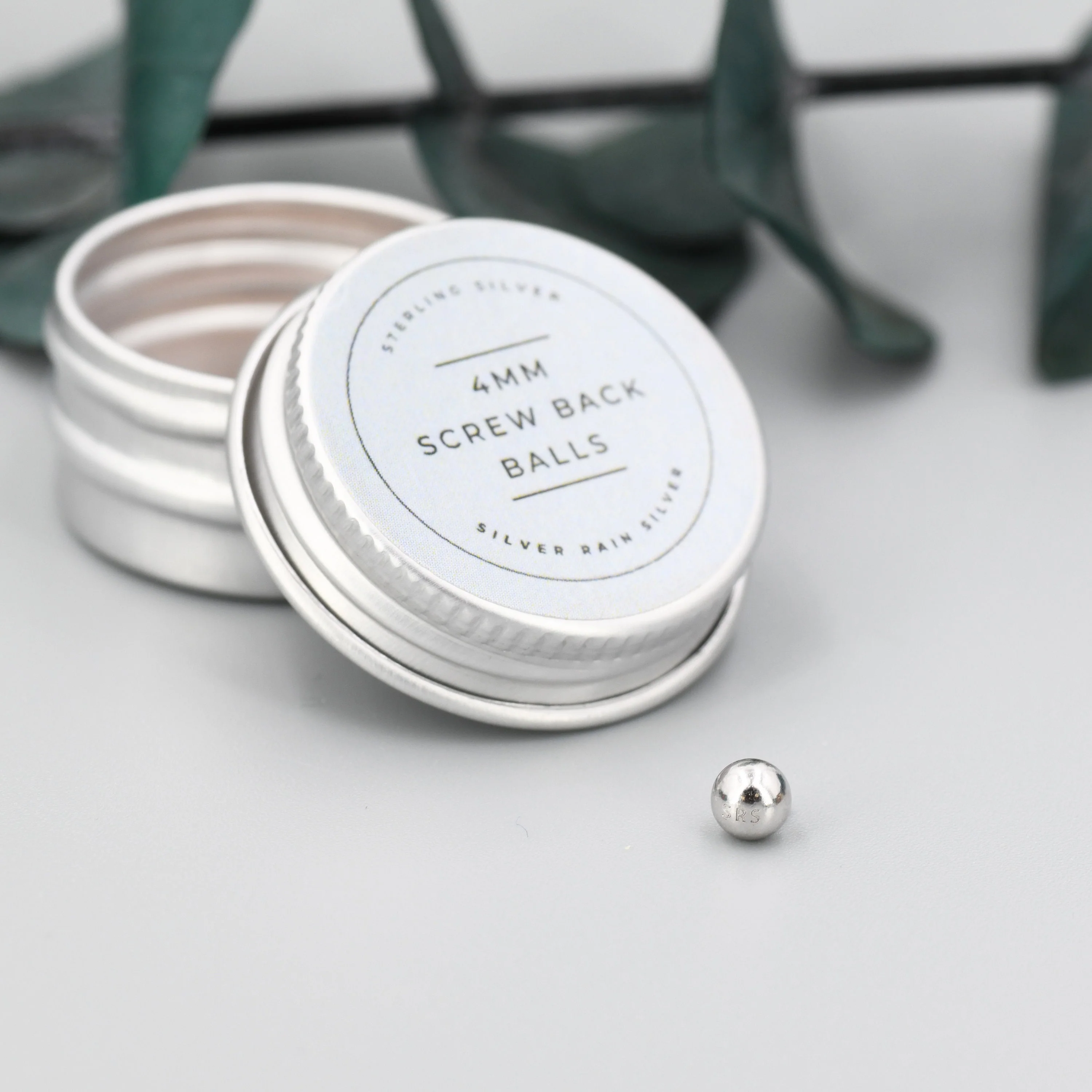 Sterling Silver Screw Back Balls, 4mm, Compatible with Silver Rain Silver Screw Back Earrings - Image 3