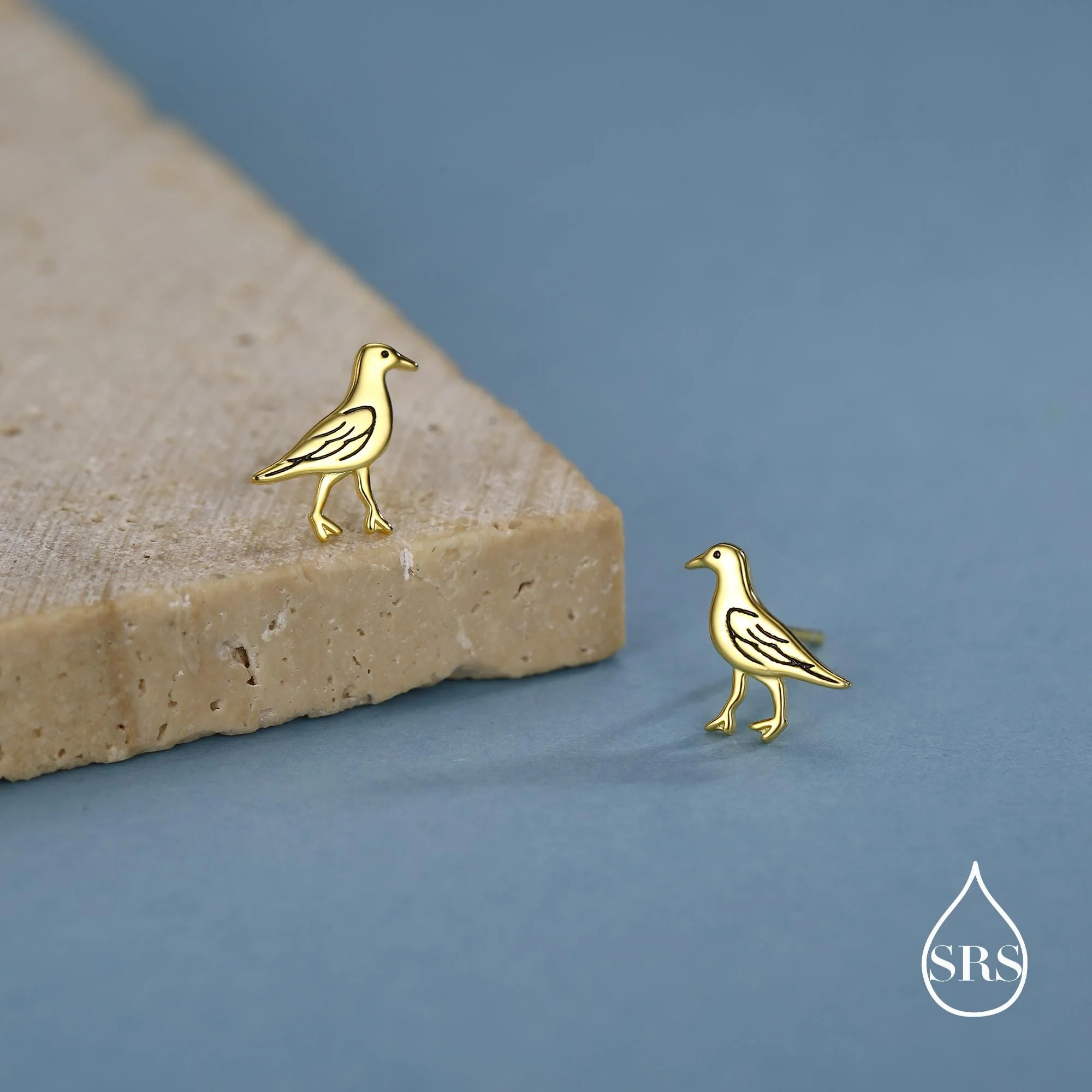 Sterling Silver Seagull Bird Stud Earrings - Image 5
