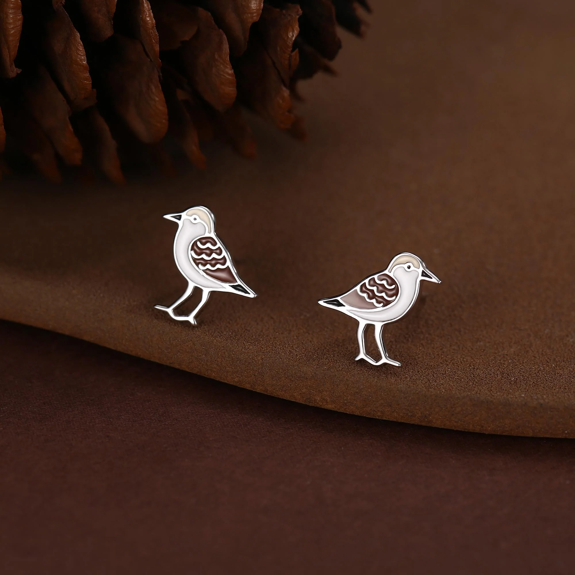 Sterling Silver Shore Bird Wading Bird Stud Earrings - Image 5