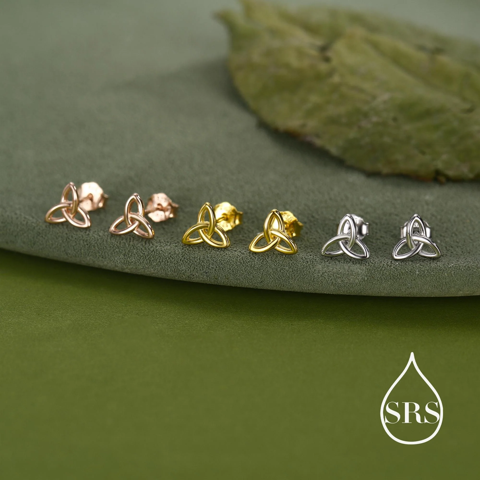 Sterling Silver Small Trinity Knot Stud Earrings, Celtic Irish Trinity Infinity Jewellery - Image 5
