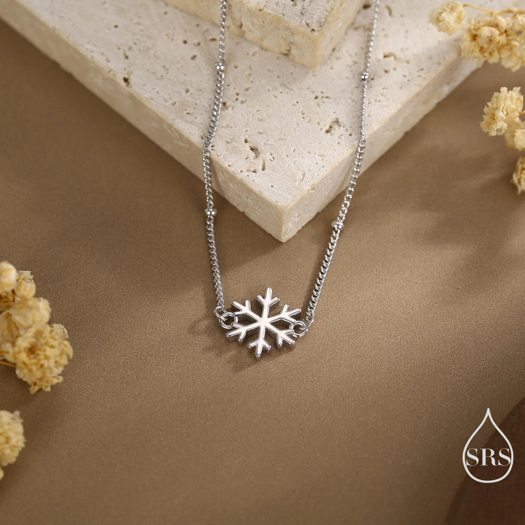 Sterling Silver Snowflake Bracelet, Silver or Gold or Rose gold, Snowflake Charm Bracelet, Extra Delicate and Dainty - Image 3