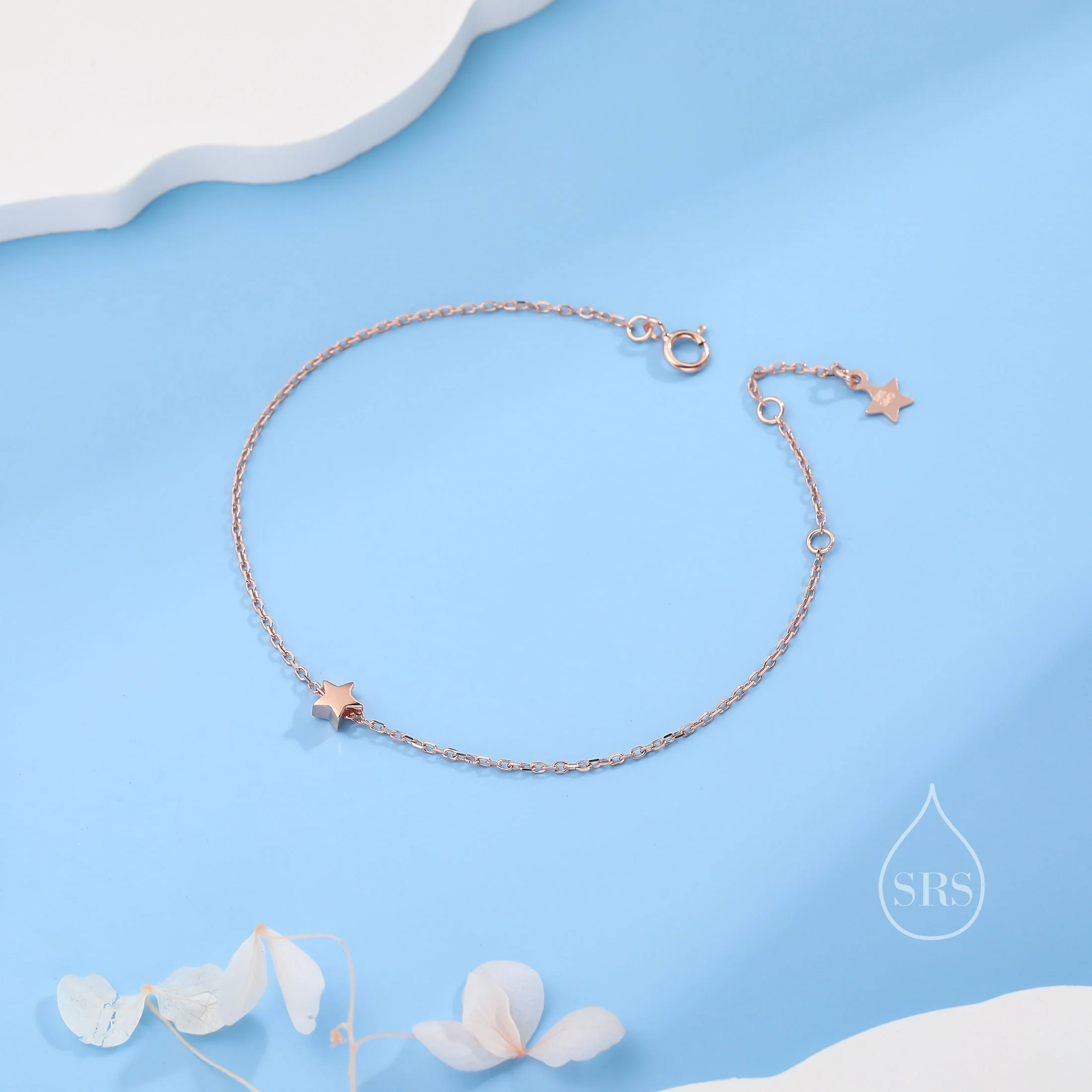 Sterling Silver Star Charm Bracelet, Choose Between Single Star up to 5 Stars, Silver or Gold or Rose Gold, Star Charm Bracelet, Celestial - Image 4