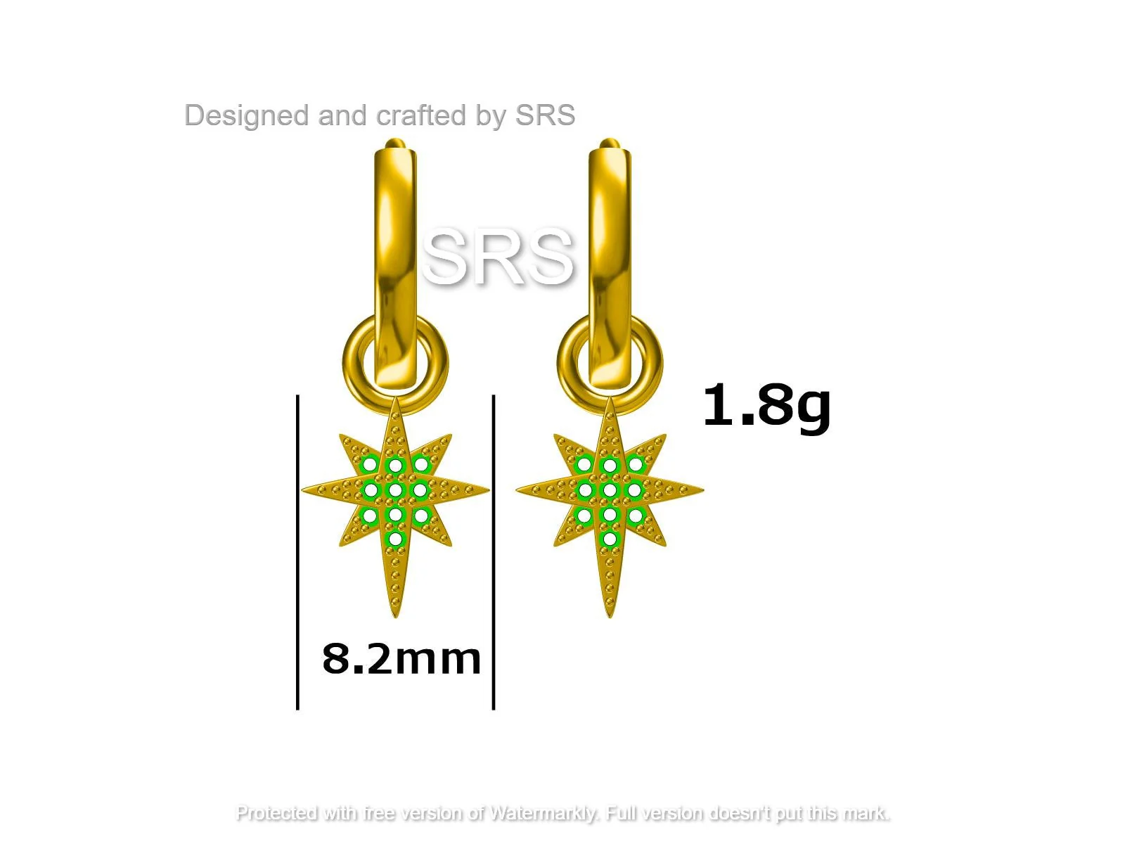 Sterling Silver Starburst North Star Hoop Earrings, Detachable Charm Hoop Earrings, Silver, Gold, Rose Gold,  Interchangeable and detachable - Image 10