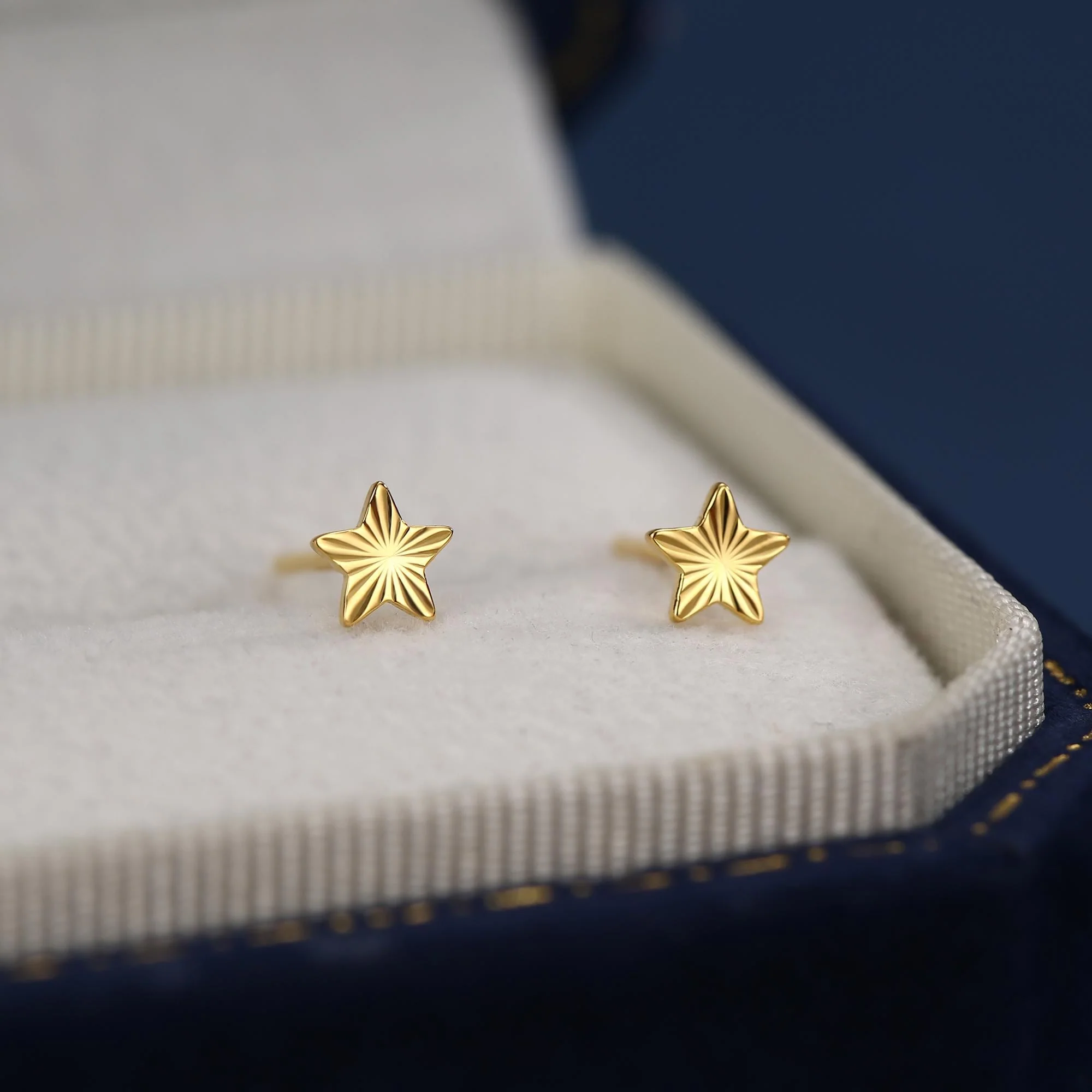 Sterling Silver Sunburst Star Stud Earrings - Image 6