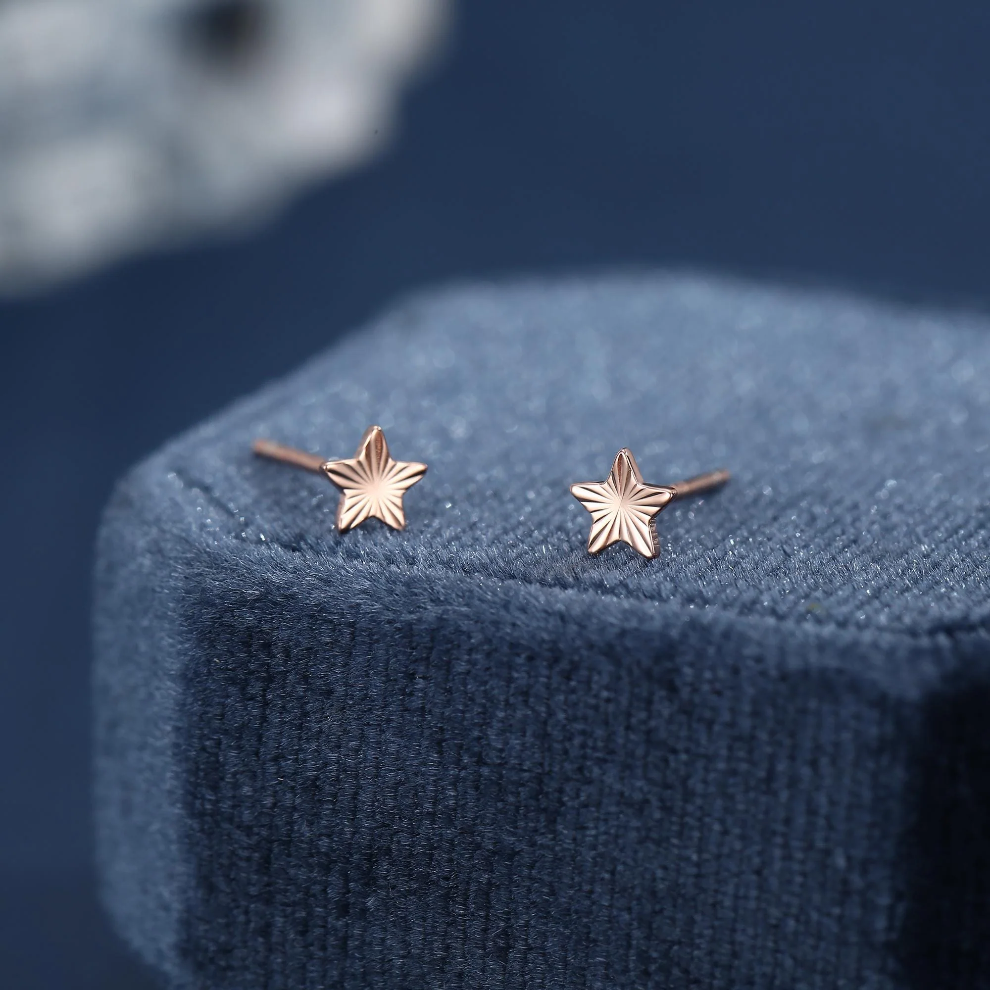 Sterling Silver Sunburst Star Stud Earrings - Image 7