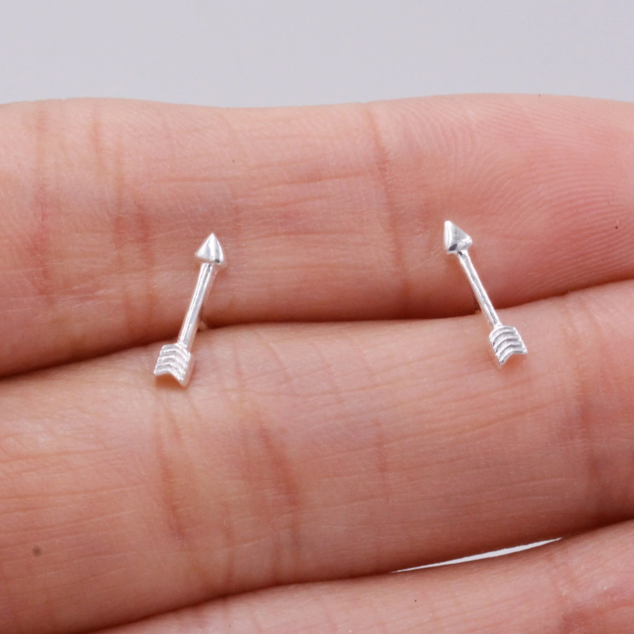 Sterling Silver Tiny Little Arrow Stud Earrings, Silver or Gold or Rose Gold, Dainty, Cute, Quirky and Fun Jewellery - Image 6